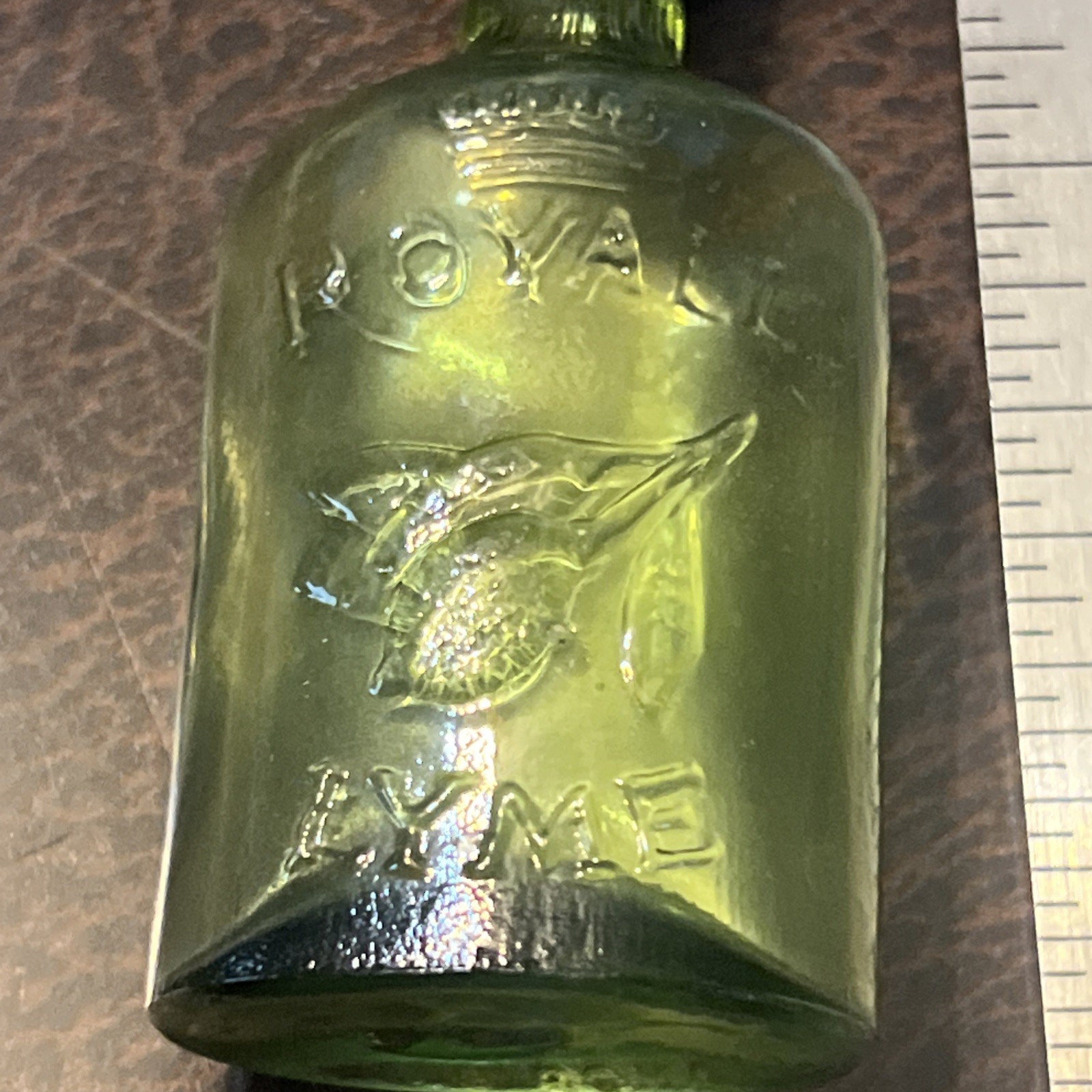 Vintage 1900s Green Pharmacy Drug Btl Royal Lime & Crown Stopper