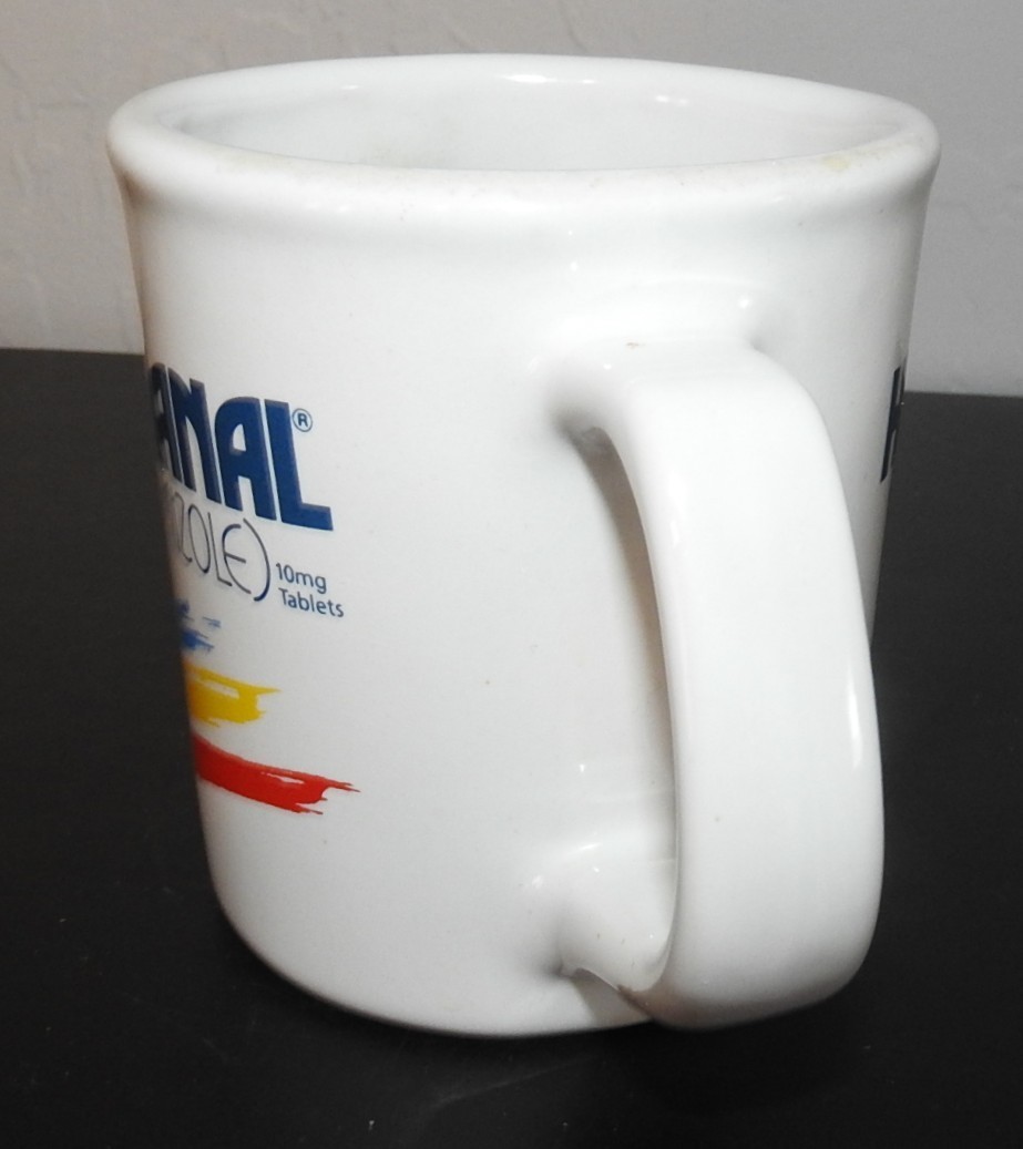 Vintage Hismanal (astemizole) NOSE Ceramic Coffee Mug Pharma Rep Promo Item 1991