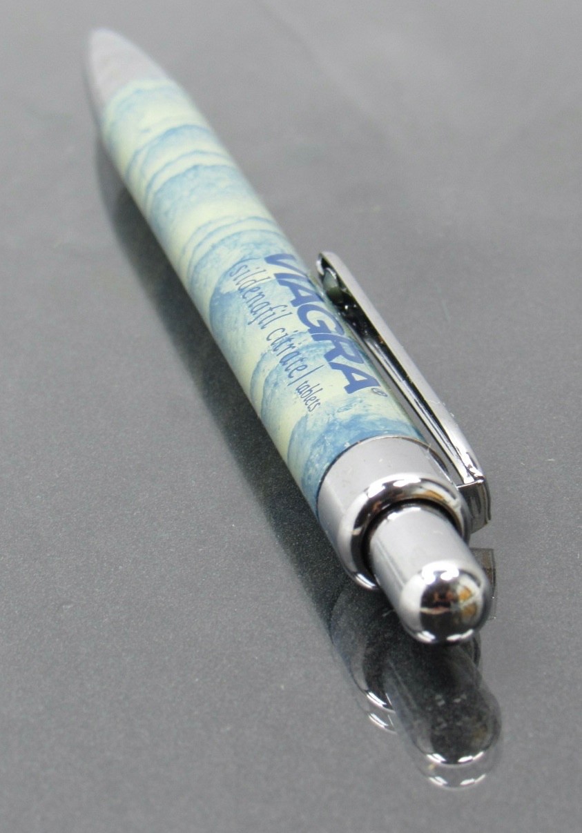 Unique Viagra Metal PEN Marbled Design Drug Rep Pharmaceutical Promo Advertising