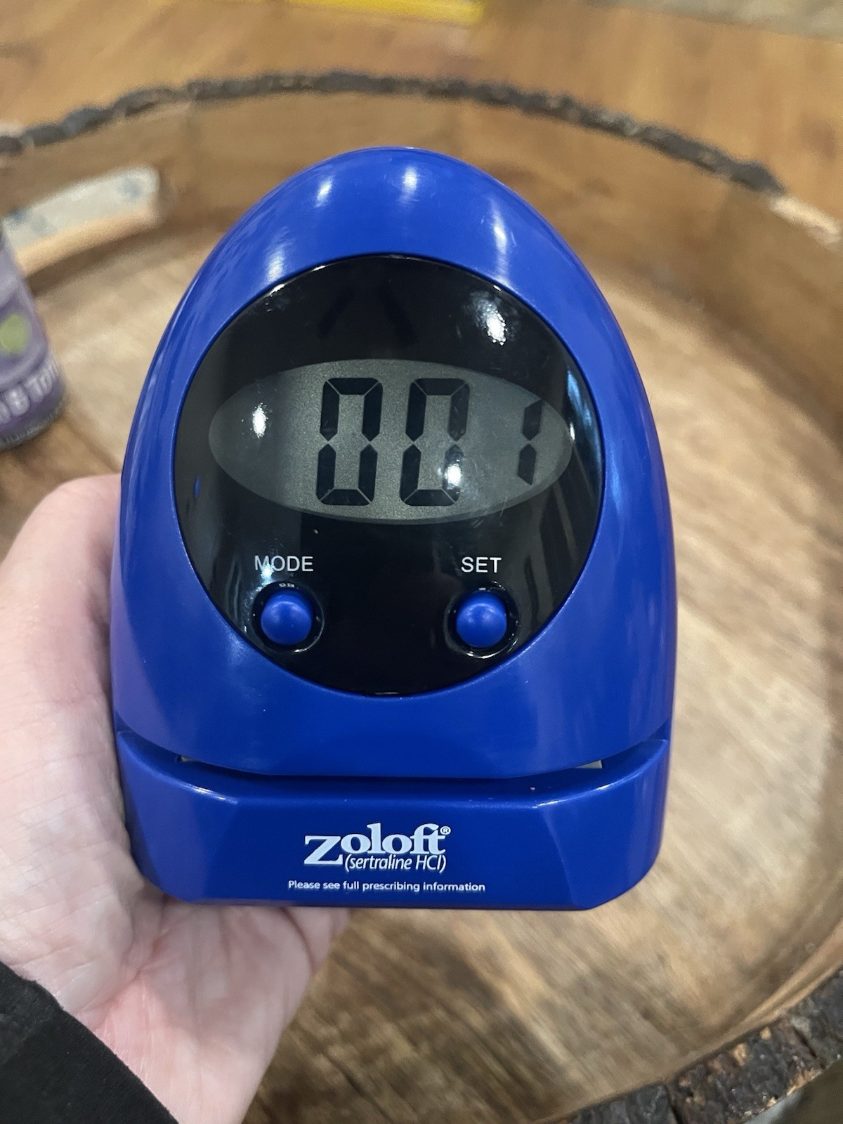 Promotional Zoloft Digital Timer Blue with Box