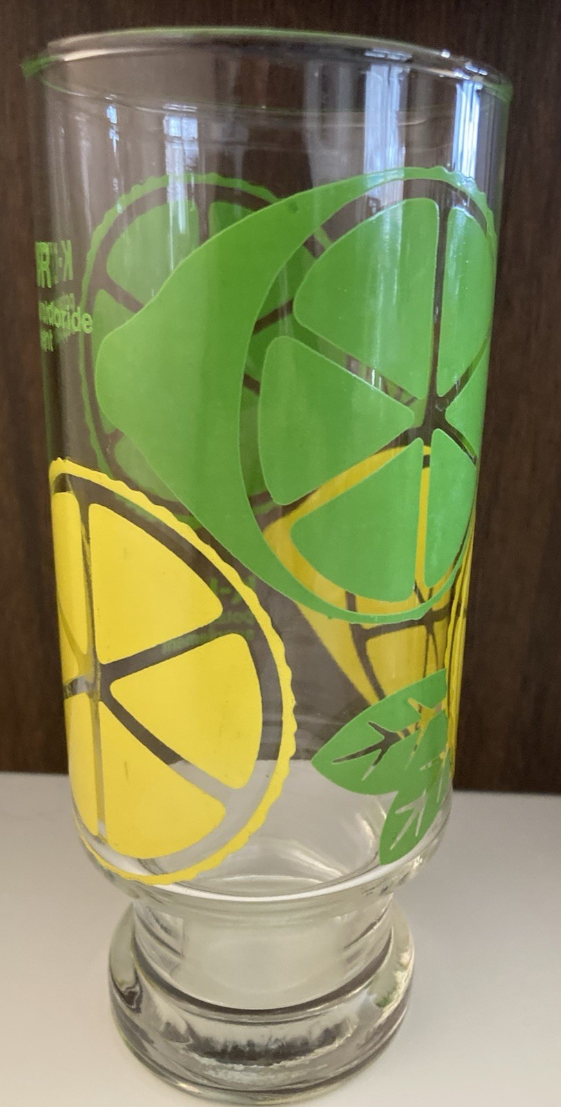 Vintage Pharmaceutical K-LOR Lemon -Lime Tumbler Glass