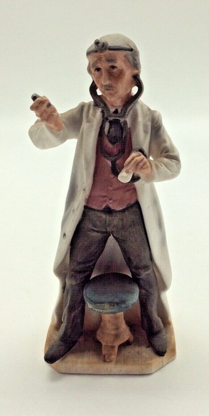 Vintage Lefton Porcelain Doctor Holding Stethoscope Figurine 8” Tall