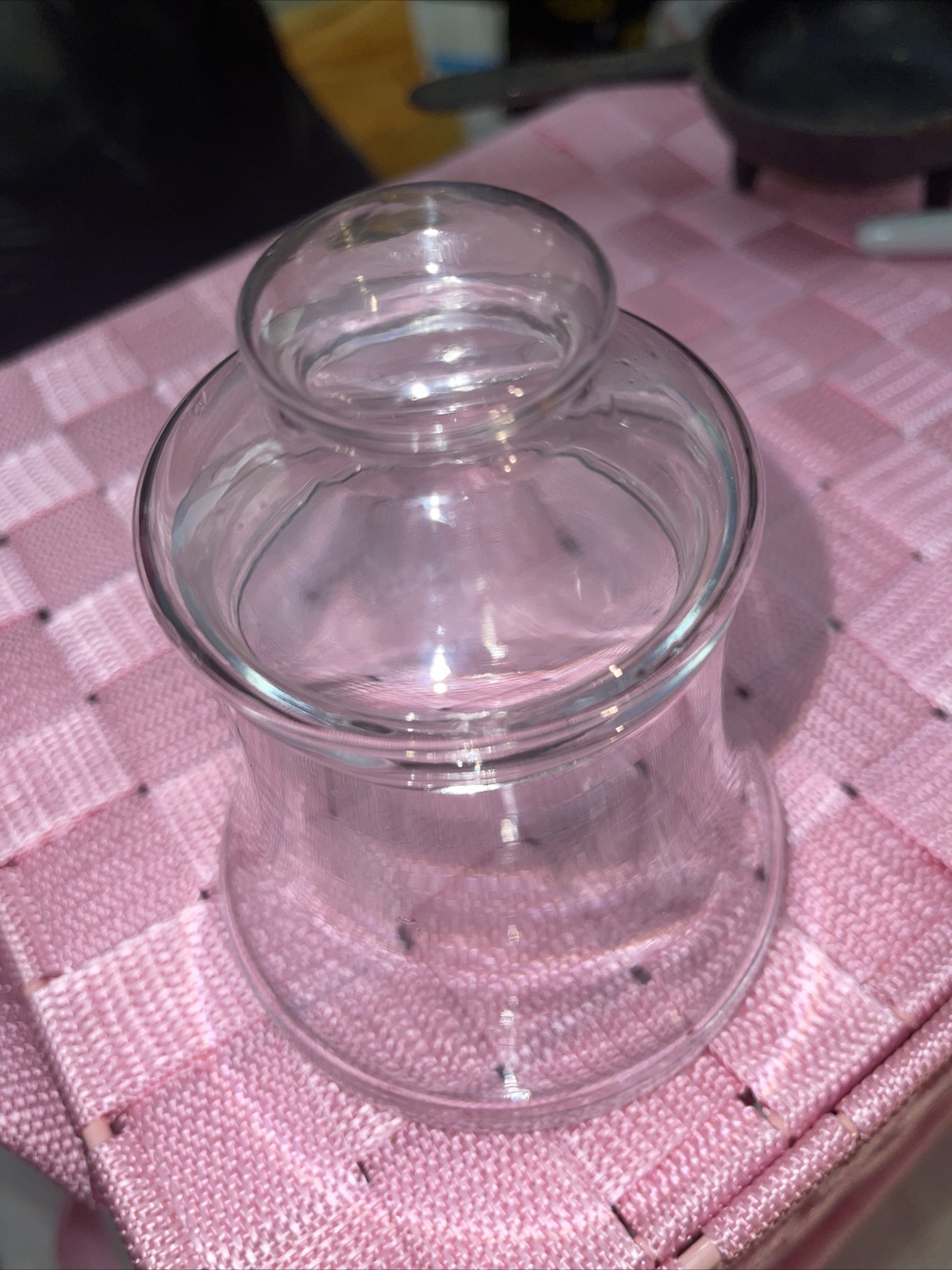Apothecary Jar Bell Shaped Clear Glass 5″ Vintage 1970s Display/Terrarium/Candy