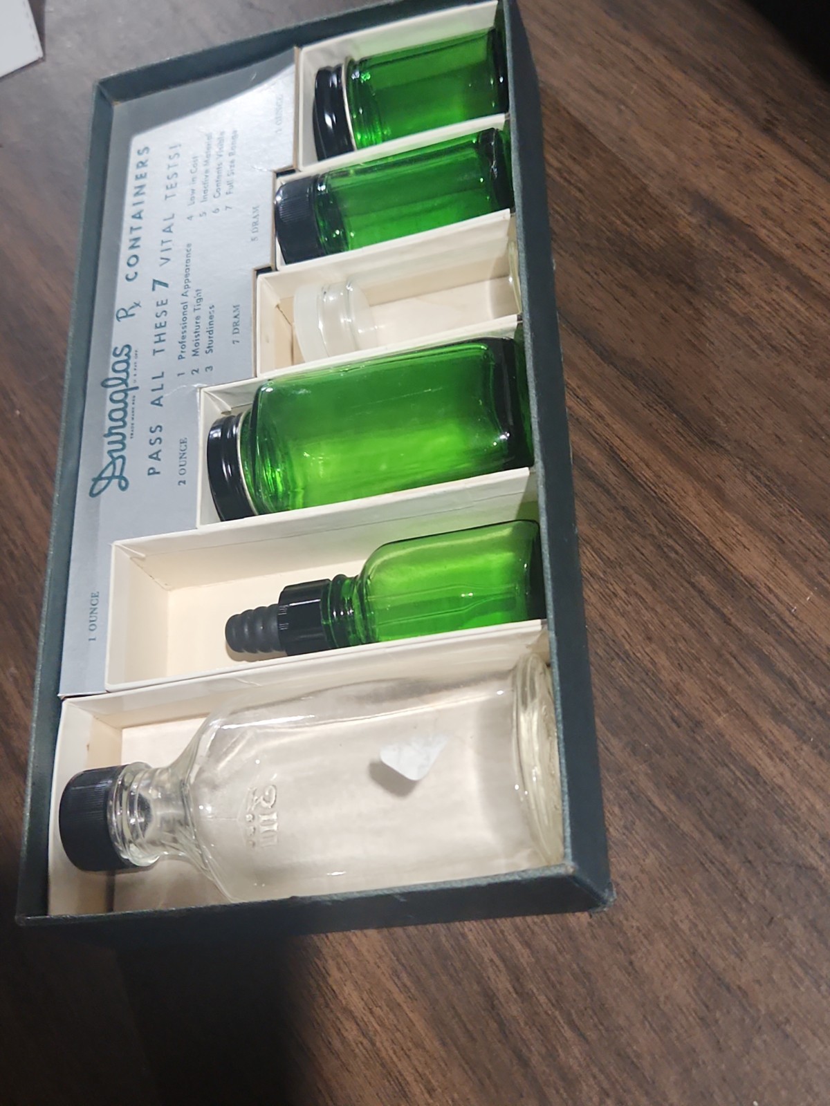 Vintage Owens-Illinois Duraglas Rx Salesman Sample Kit Glass Pharmacy Bottles