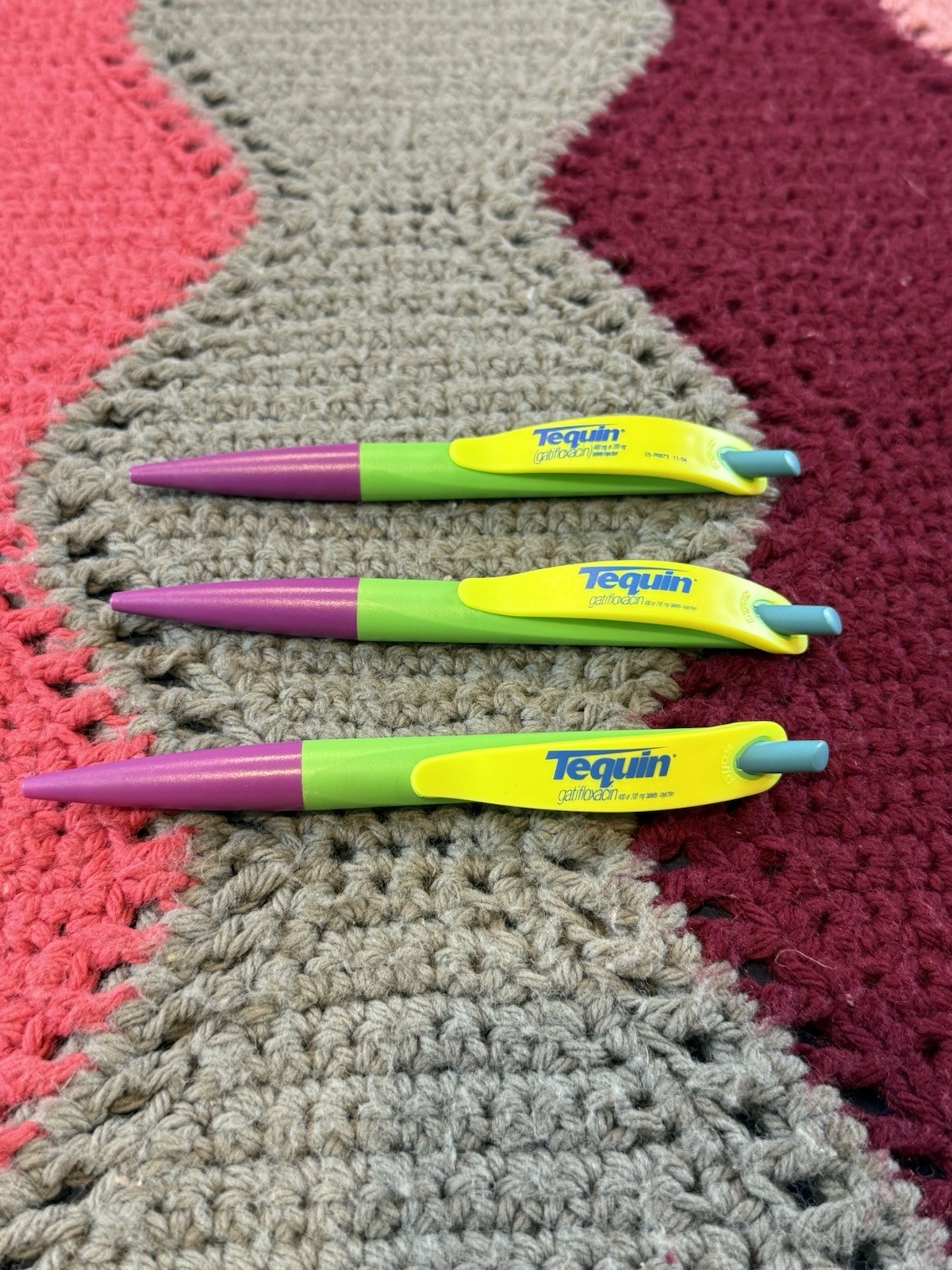 3 Pharmaceutical TEQUIN Drug Rep Pens Unique Black Ink
