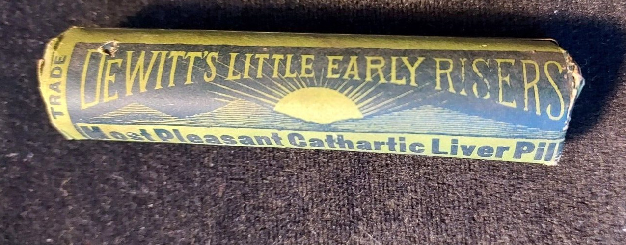 New Old Stock Advertising Medicine Bottle DeWitt”s Little Early Risers De Witt