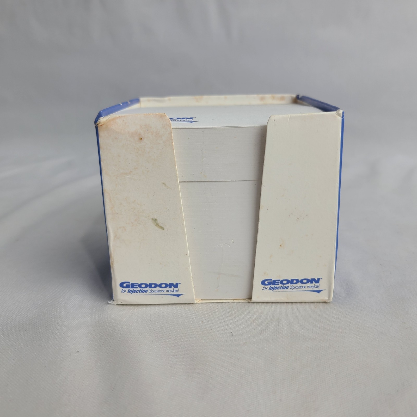 Vintage Pfizer 2002 Geodon Pharmaceutical Drug Rep Note Pad Holder Cube Paper