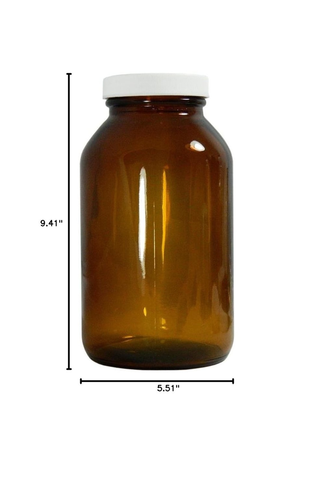 Qorpak 239208 ValuLine Amber Glass Wide Mouth Packer Bottle with Polypropylen…