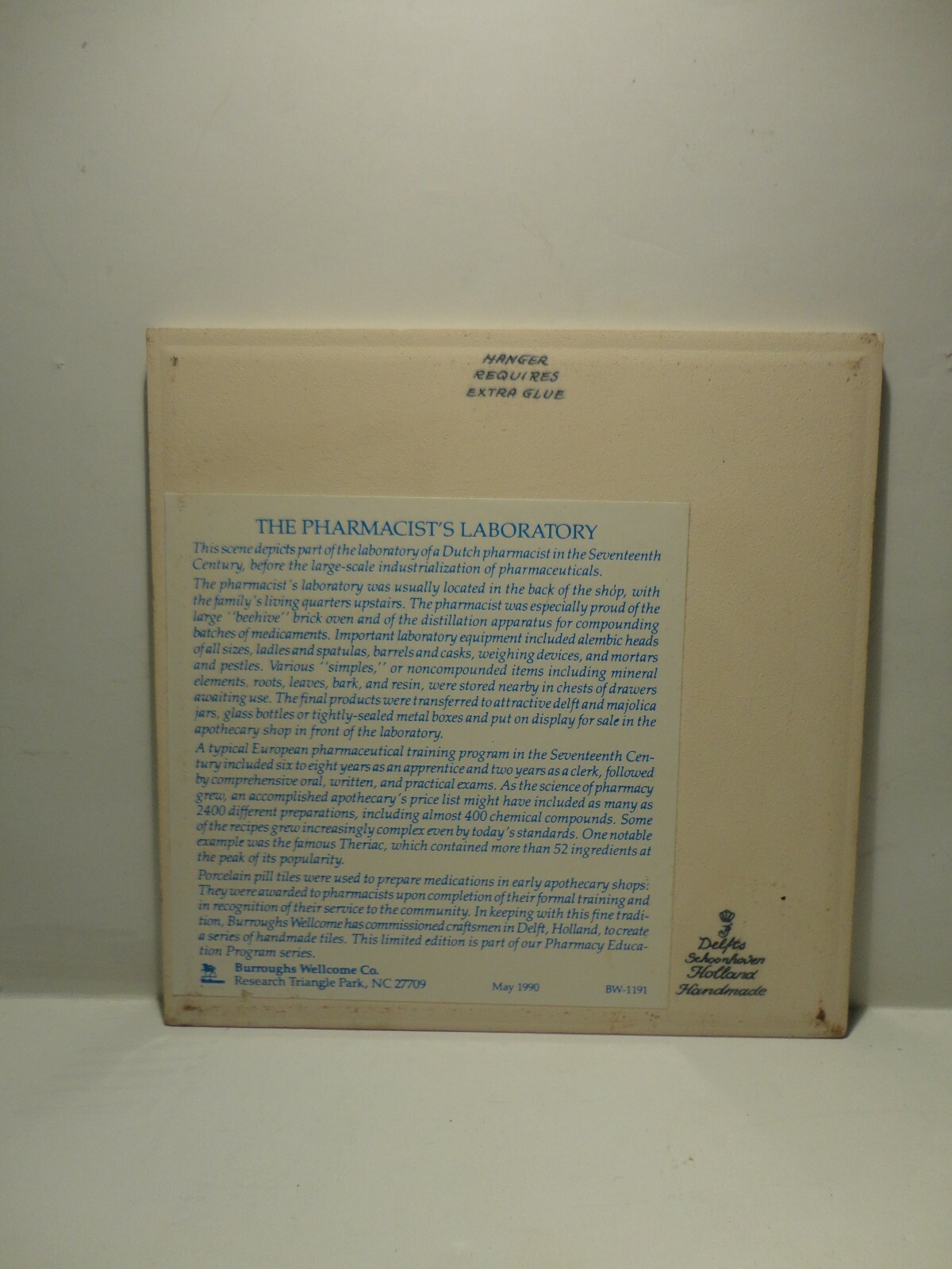 BURROUGHS Pharmaceutical English Pill Tile Pharmacy Apothecary Set Delft 7 of 12