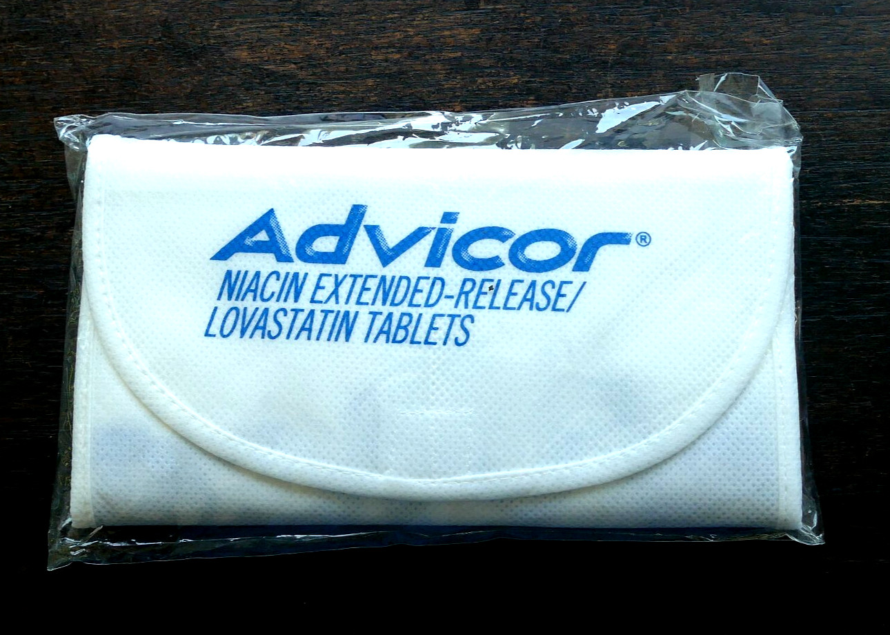 ADVICOR NIASPAN NEW Cloth Shopping Bag Sack Foldable PHARMA DRUG REP Advertising