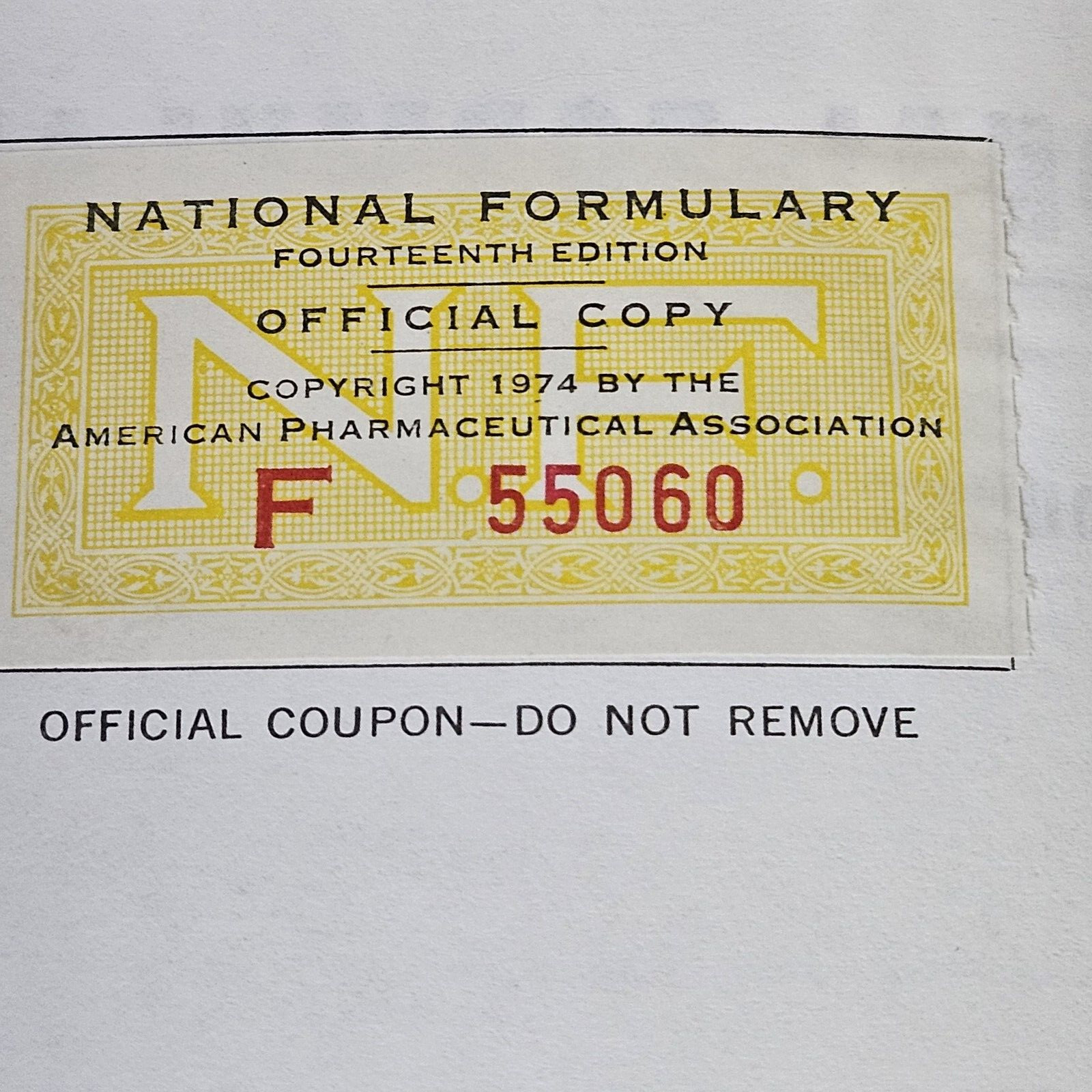 National Formulary American Pharmaceutical Association 14th Edition 1975