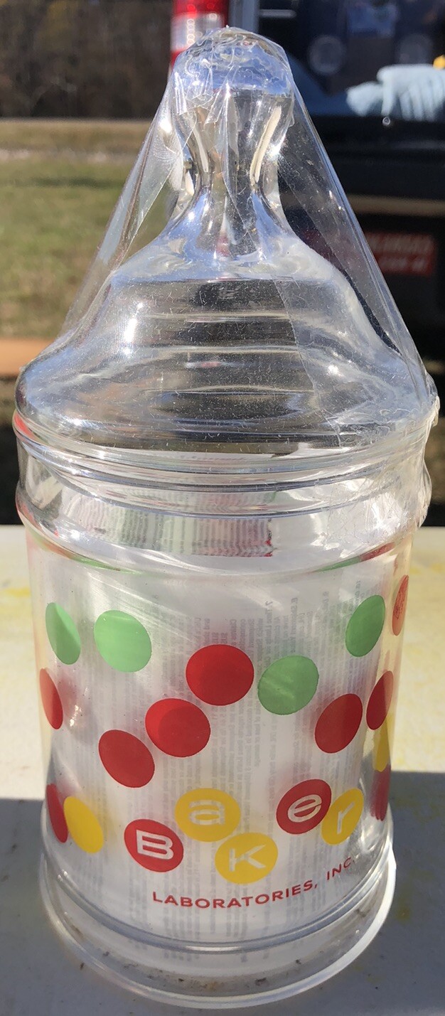Medical Glass Jar Mid Century Modern MCM Baker Laboratories 1960s Vintage