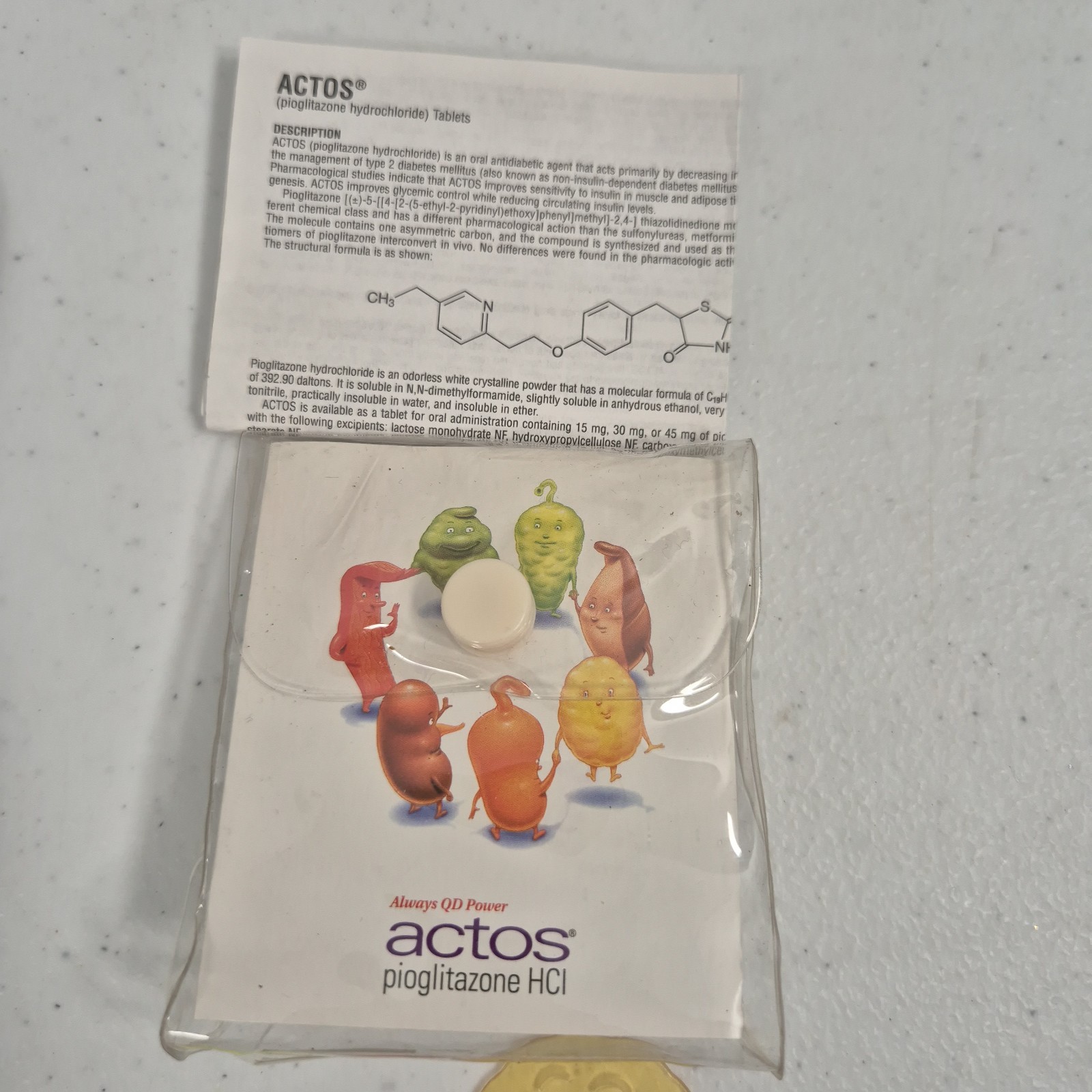 Set Of 12 ACTOS Pharmaceutical MAGNET Clips PHARMA Drug Rep Medical Hard Plastic