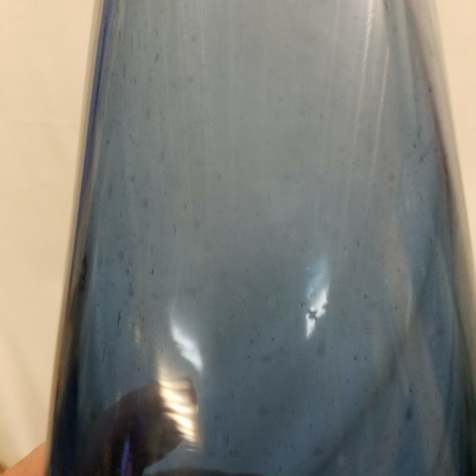 14″ Tall Cobalt Blue Apothecary Medicine Bottle Liquor Vase bubbled glass
