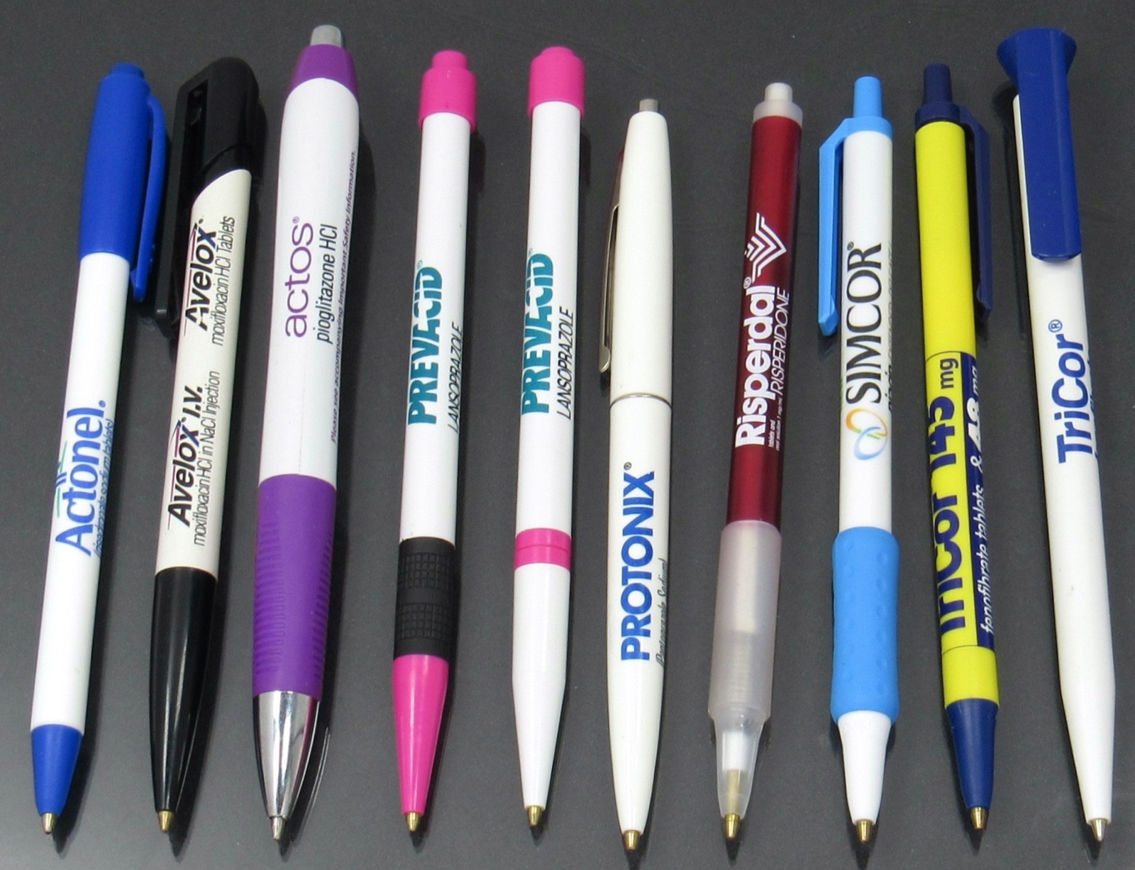 Drug Rep Lot 10 PENS Pharmaceutical Promo Actonel Risperdal Prevacid Protonix ++