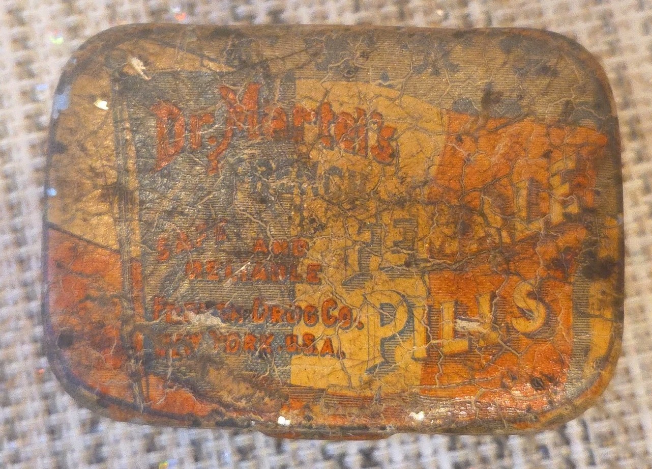 Antique 1910s Dr. Martel’s French Female Pills Box Tin Empty New York Uncommon