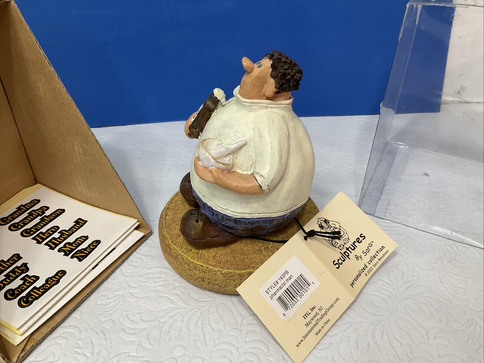 Business Card Man Pharmacist Sculpture By Sara Meadows NEW