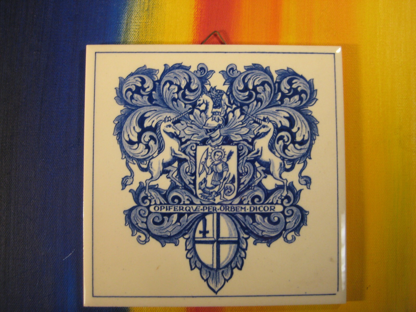 St. George & Dragon City of London Arms Apothecary Tile Repl Burroughs Wellcome