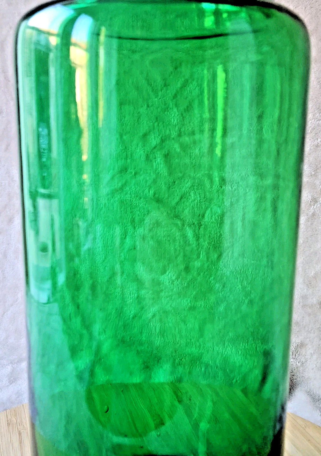 Vintage Large Glass Pharmacy Jar 3 Liters Green Color Ref No 2 Collection