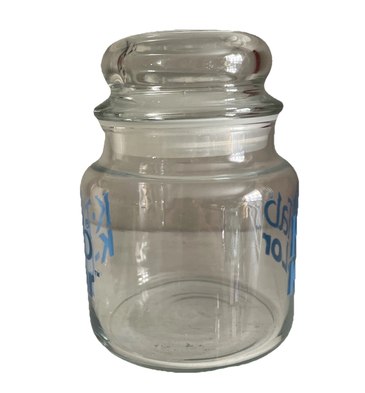 Vintage K-Tab Glass Apothecary Jar / Candy With Lid Pharmaceutical Advertising