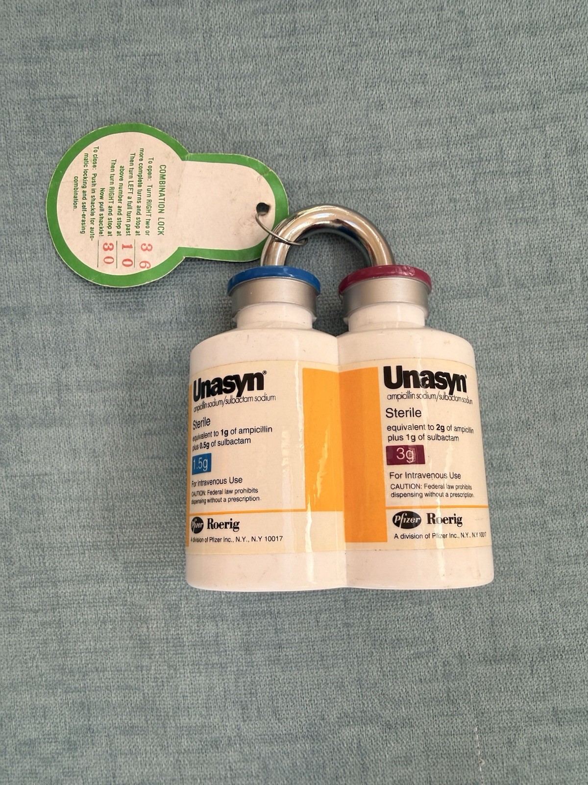 Rare Promotional Pharmaceutical Item Unasyn Pfizer Rare Combo Lock Pharma Design