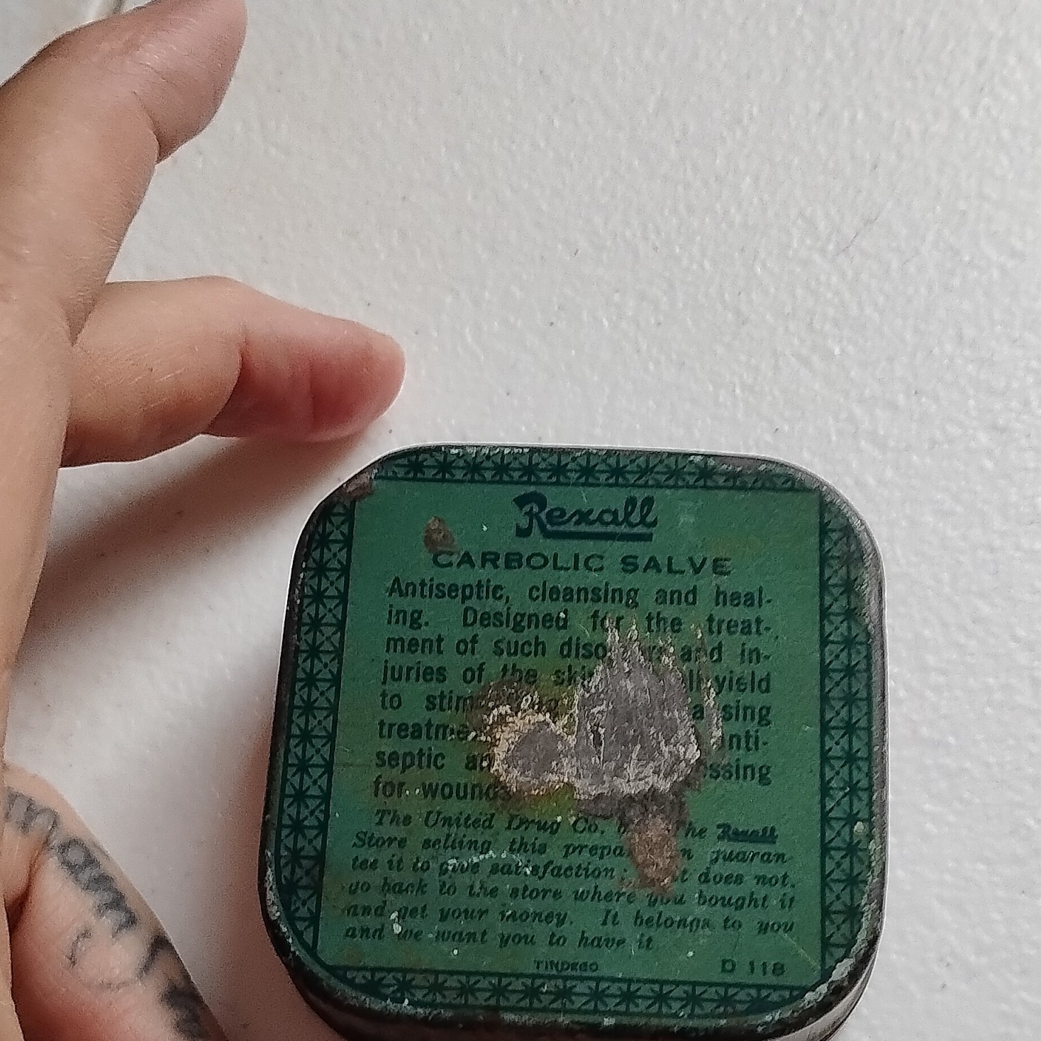 Rexall Carbolic Salve Tin United Drug Company Vintage Boston St. Louis