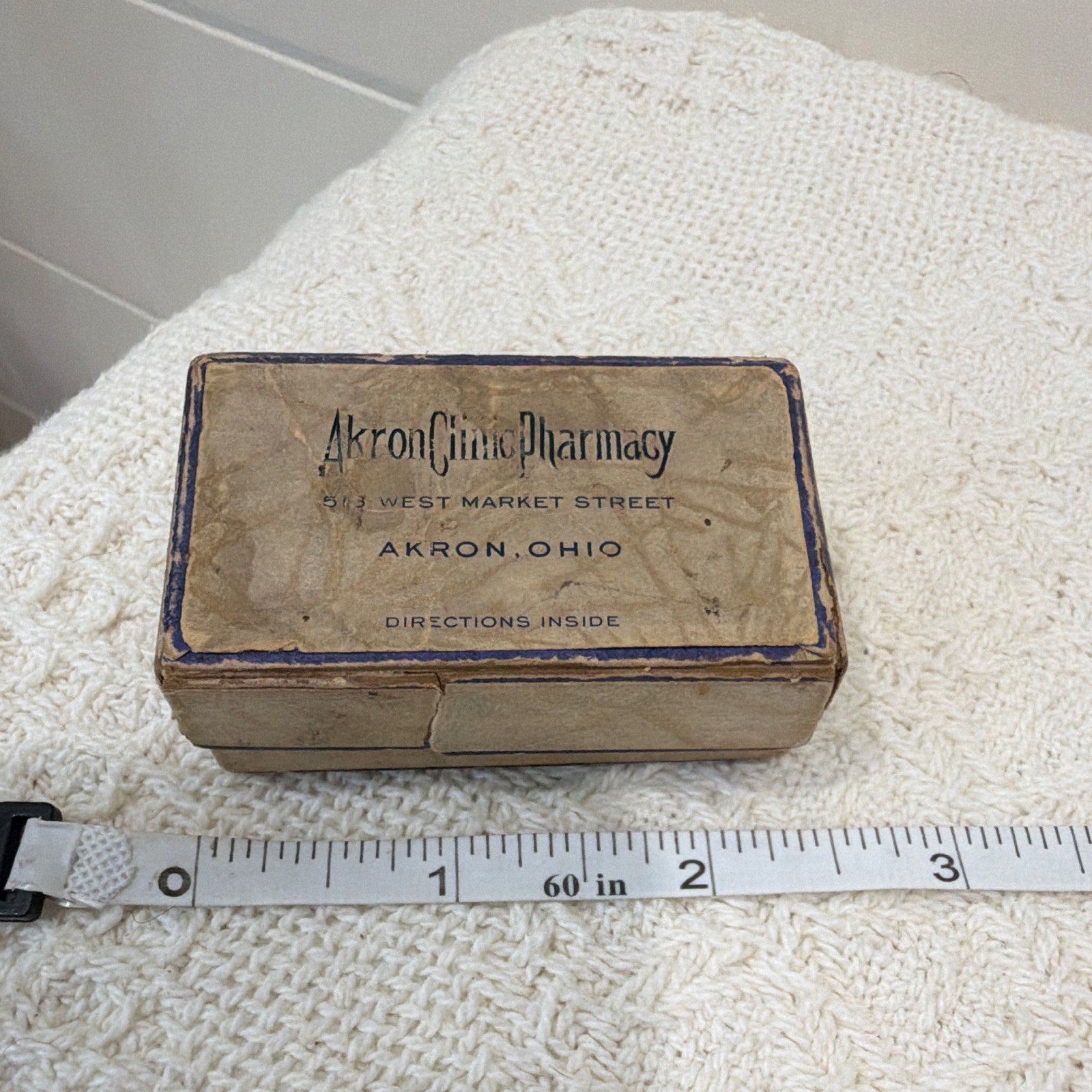 Akron Clinic Pharmacy Vintage Prescription Pill Box Akron Ohio No. 15075