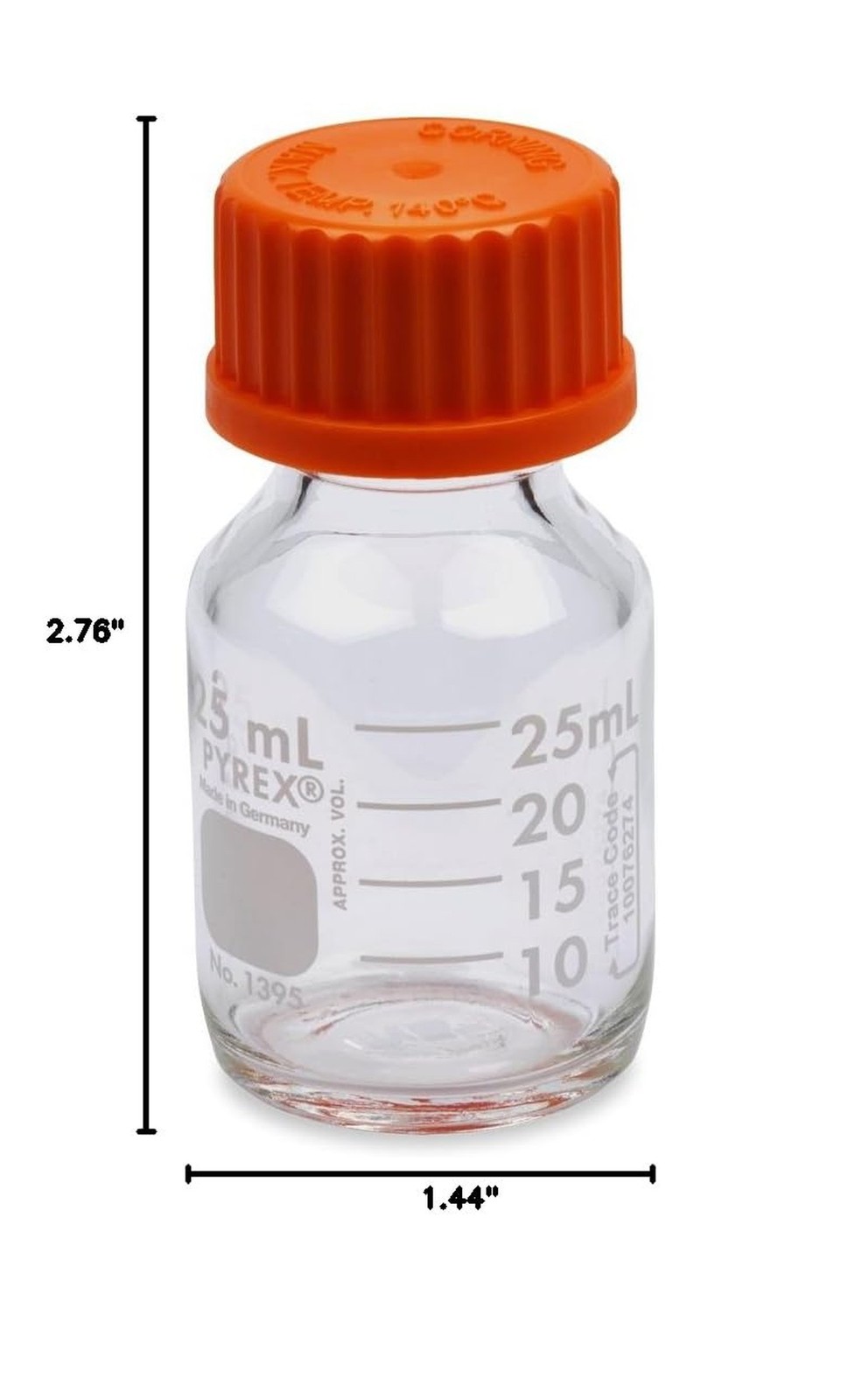 Corning Pyrex #1395-25, 25mL Round Media Storage Bottles, with GL25 Screw Cap…