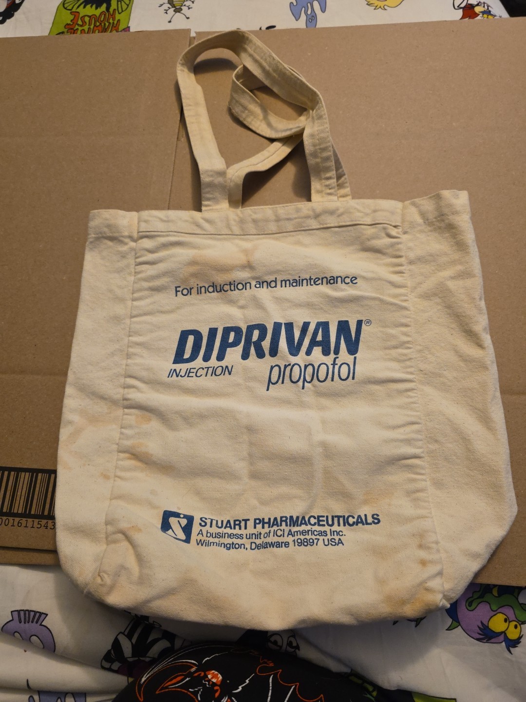 Vintage Diprivan Propofol Tote Bag Pharmaceutical Advertising See Pics! DIP #2