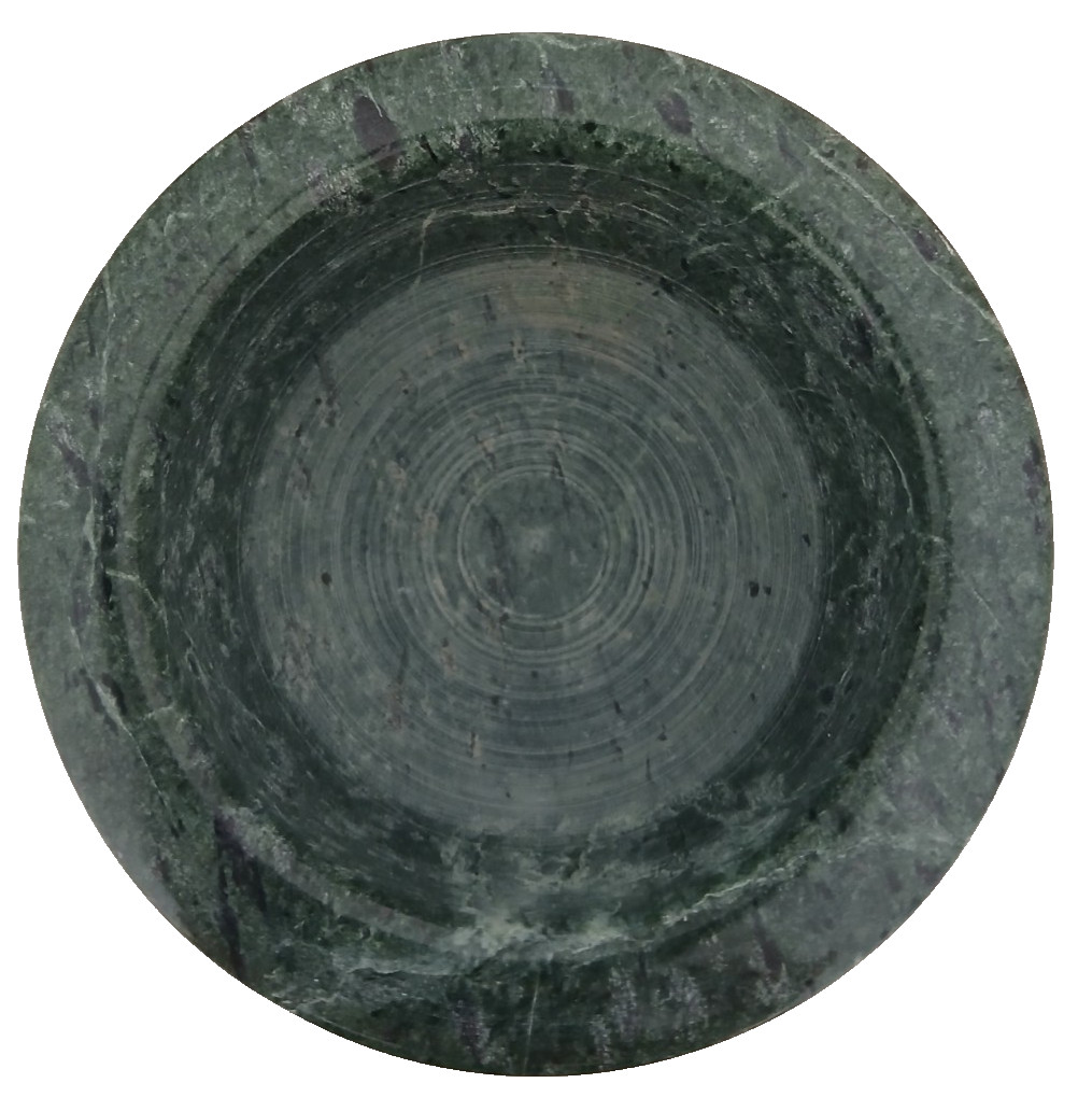 Green Natural Stone Marble Footed Mortar & Pestle 4″x3.77″