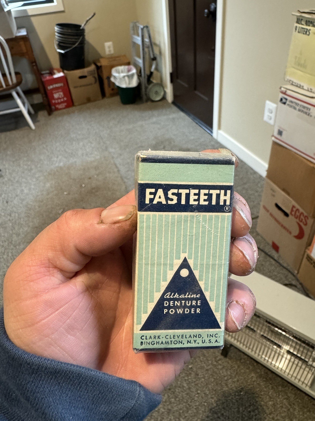 Fasteeth Alkaline Denture Powder Clark Cleveland Inc Binghamton NY Vintage Box