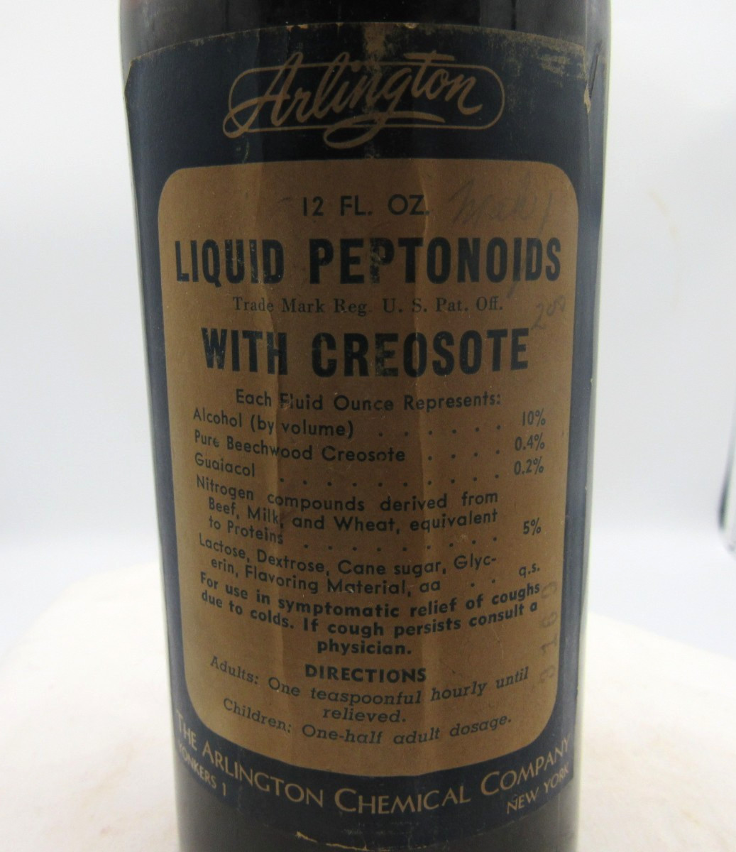 MM – 1940’s Arlington Chemical Co Yonkers NY Liquid Pepto 7 3/4″ Medicine bottle