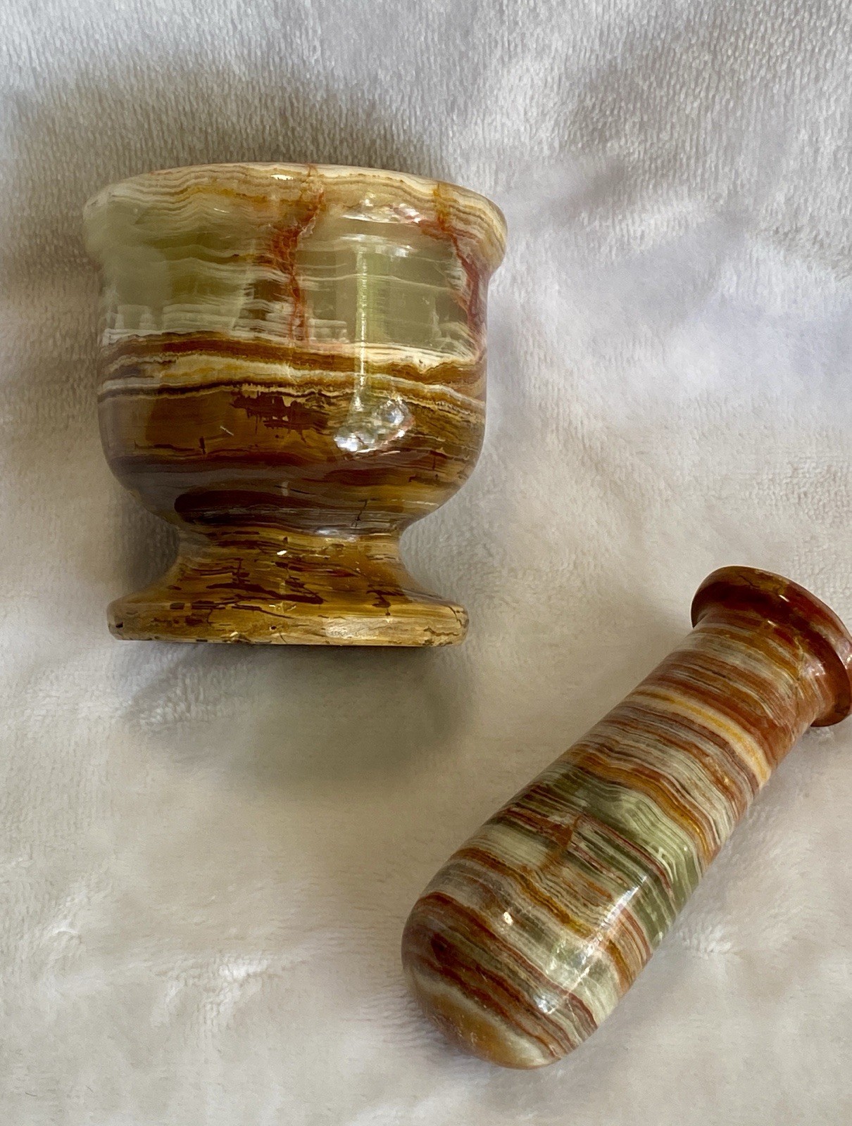Vintage Fred Harvey Trading Co Onyx Mortar & Pestle Set – Original Tag