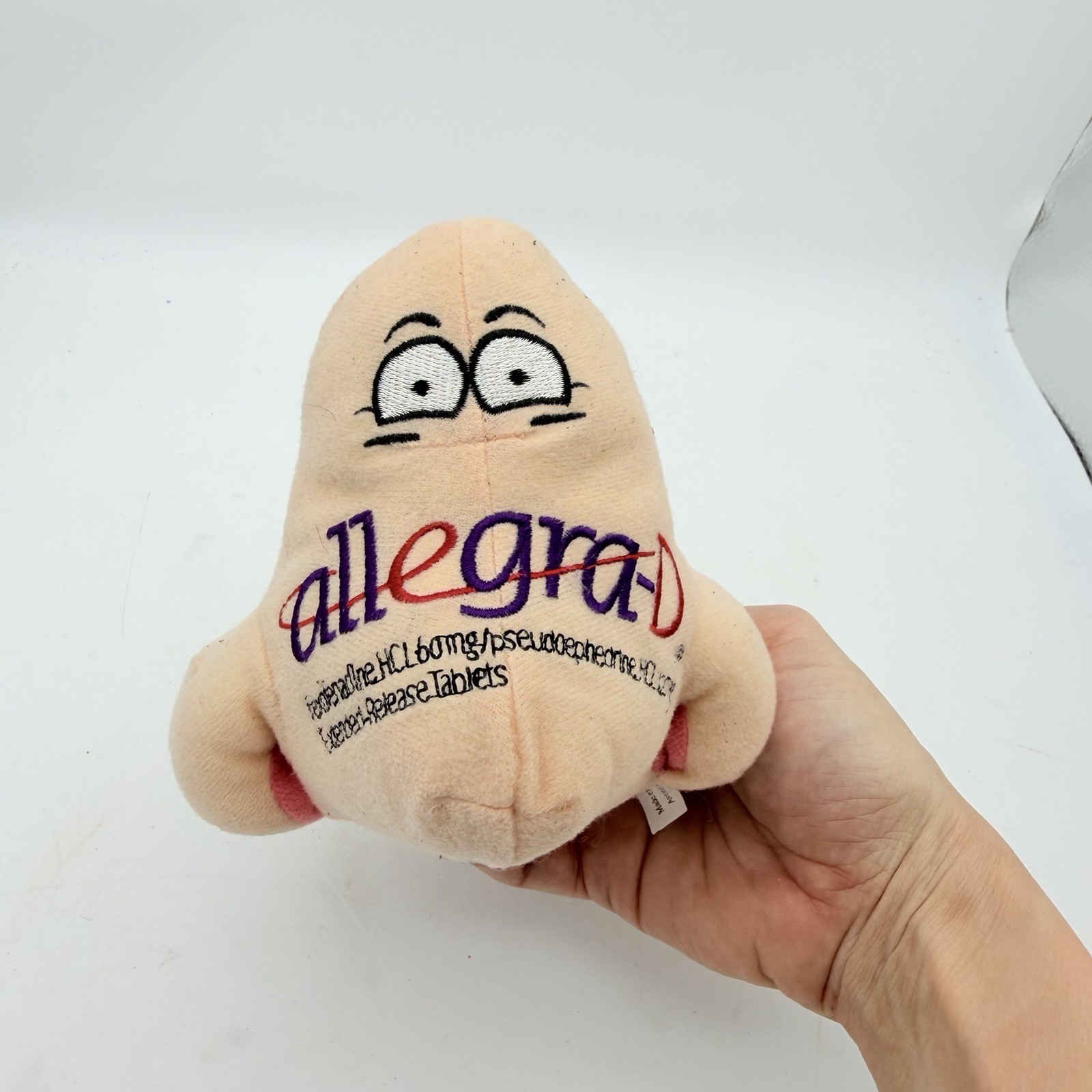 Allegra D Nose Plush Pharma Drug Rep 6 Inch No Sounds Stuffed Animal Toy