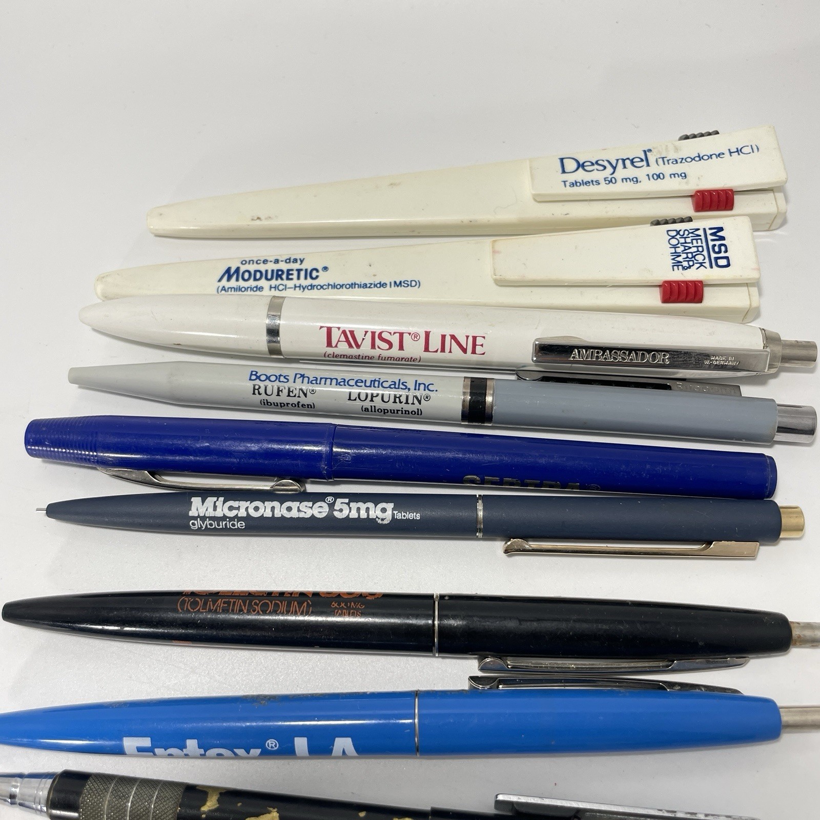 Vtg Pharmaceutical Rep Pens Lot – 20 Pens & 1 Pencil – Drug Promo Collectible