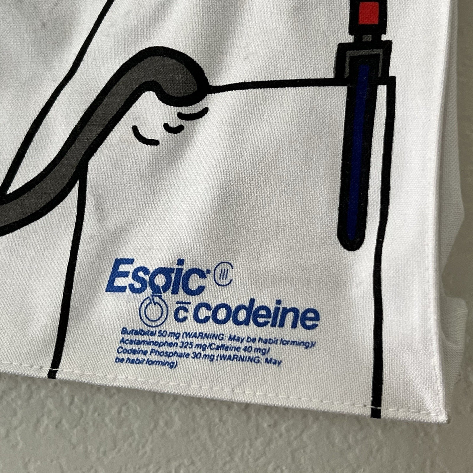 VTG Esgic Codene Capsule Medicine Pharmaceutical Swag Promo Ad Canvas Tote Bag