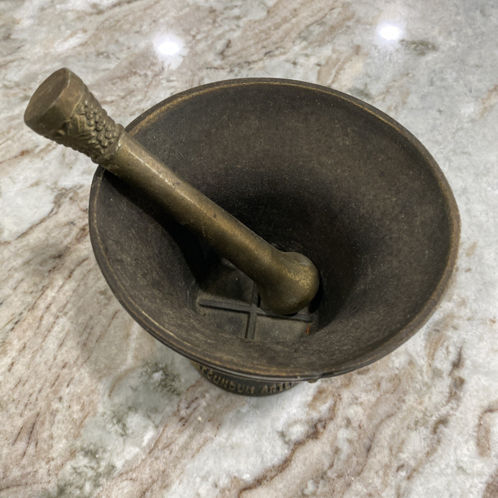 Vintage Pharmacy Mortar & Pestle Bicentennial 1976 Celebration Liberty Bell