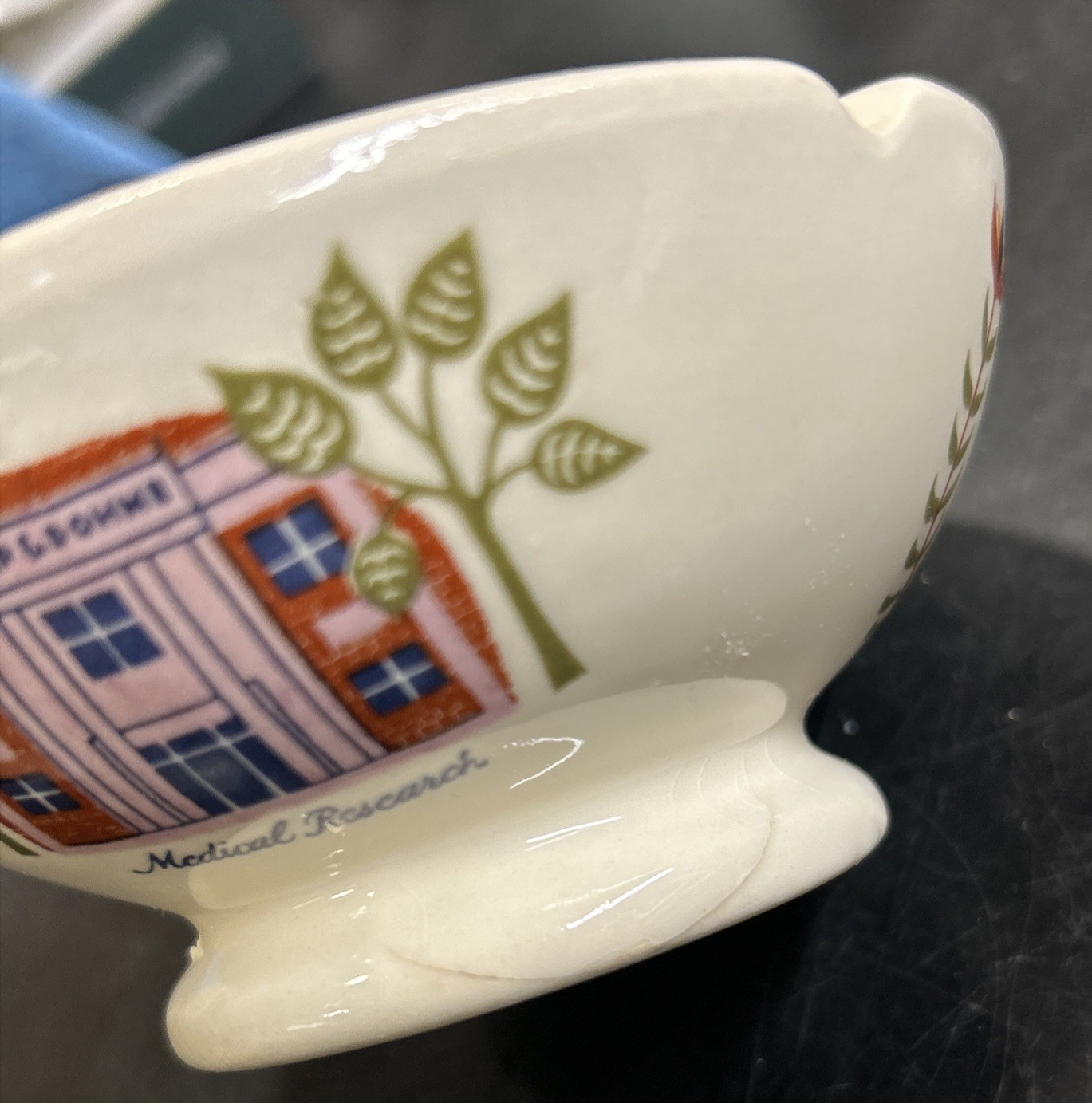 Vintage Merck Sharp Dohme Mortar Pharmacy Ashtray with Charles Lamb Quote