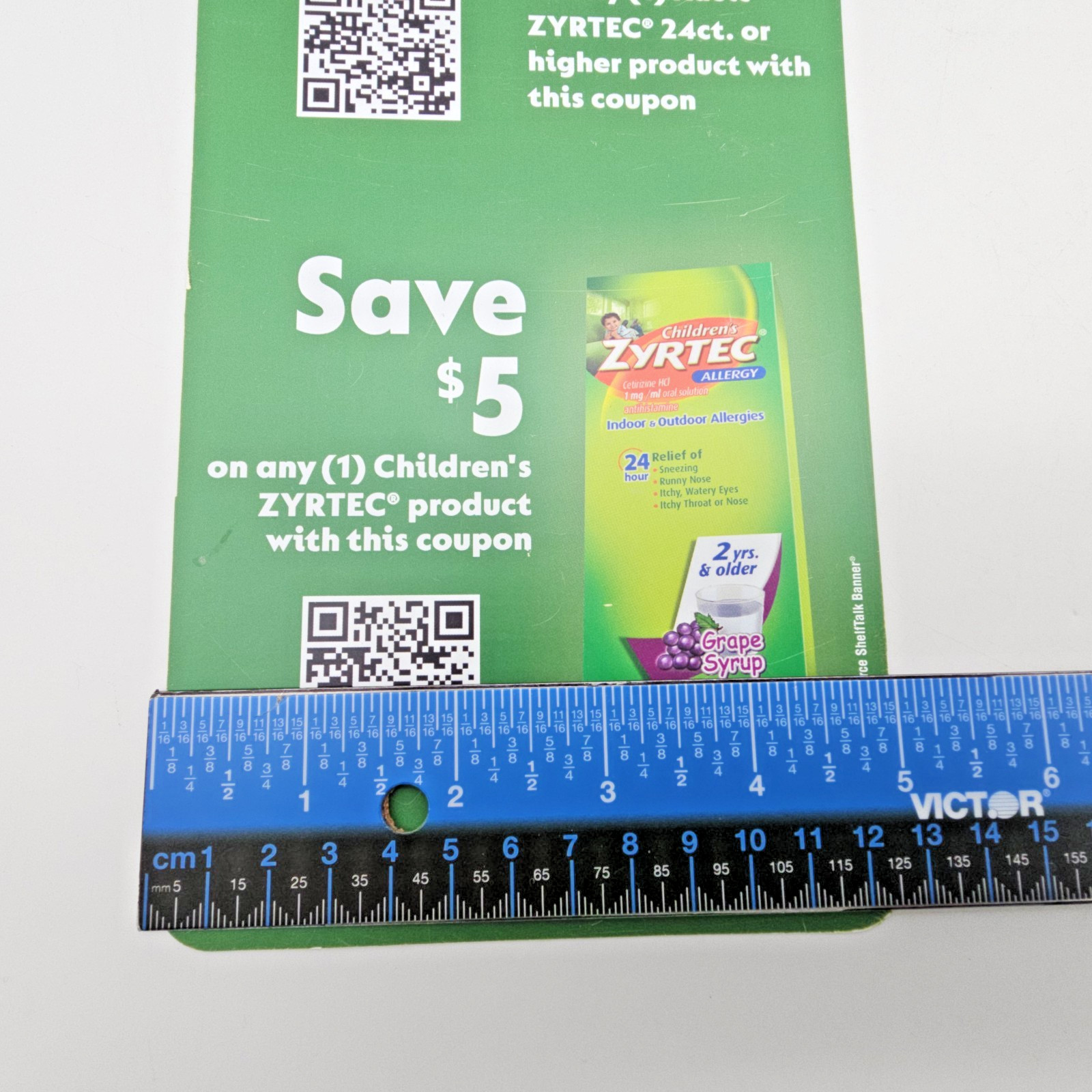 Pharmaceutical Advertising Banner ZYRTEC Shelf Talker Grocery Store Display Sign