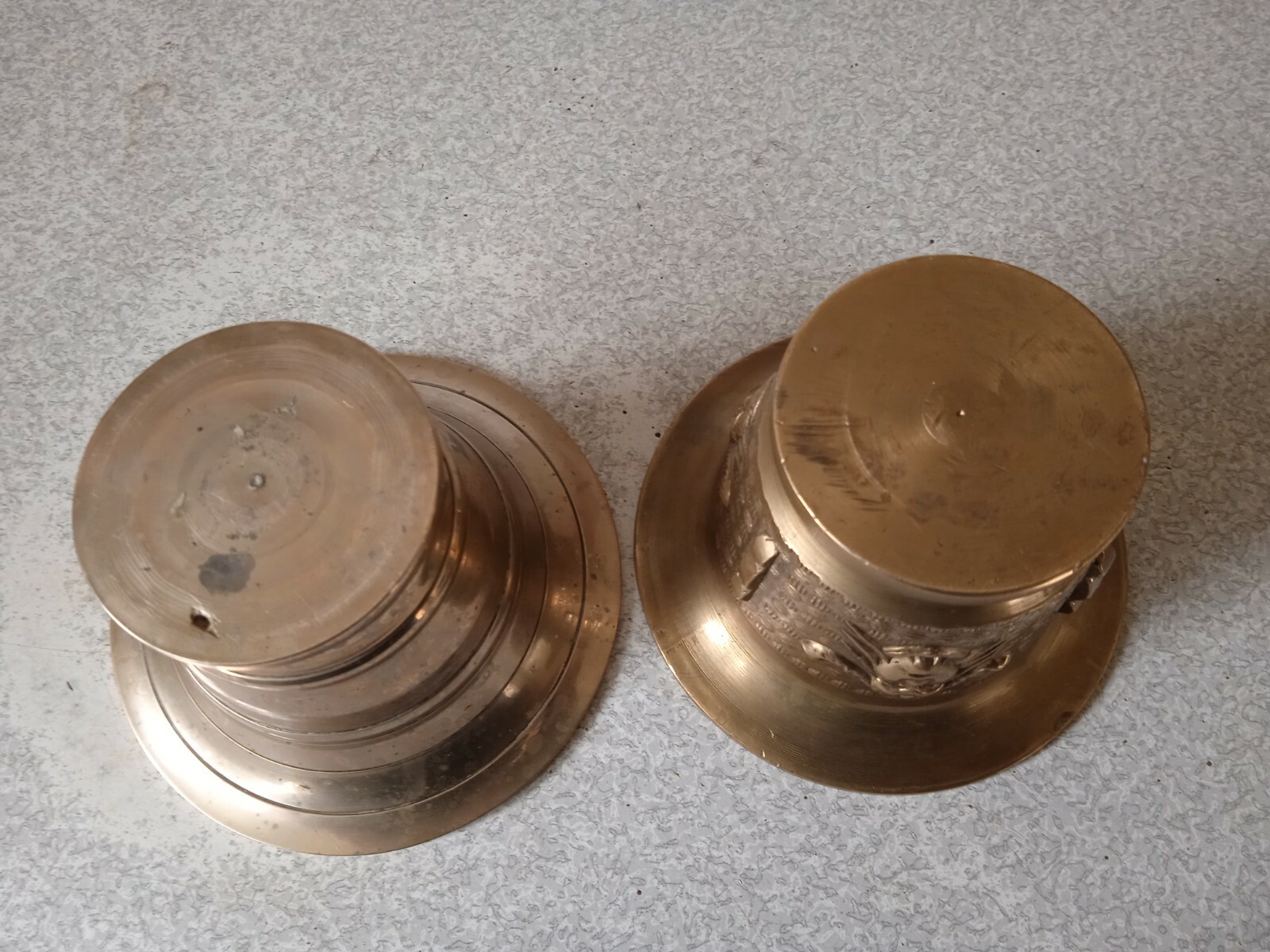 2 x ANTIQUE / VINTAGE FRENCH ? BRASS / BRONZE PESTLES NO MORTARS