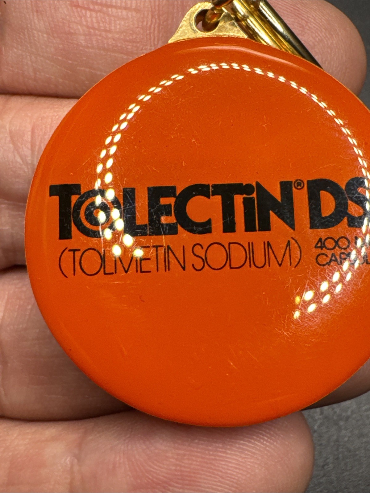 Vintage Tolectin DS Pharmaceutical Drug Rep Promo Keychain Medical Advertising