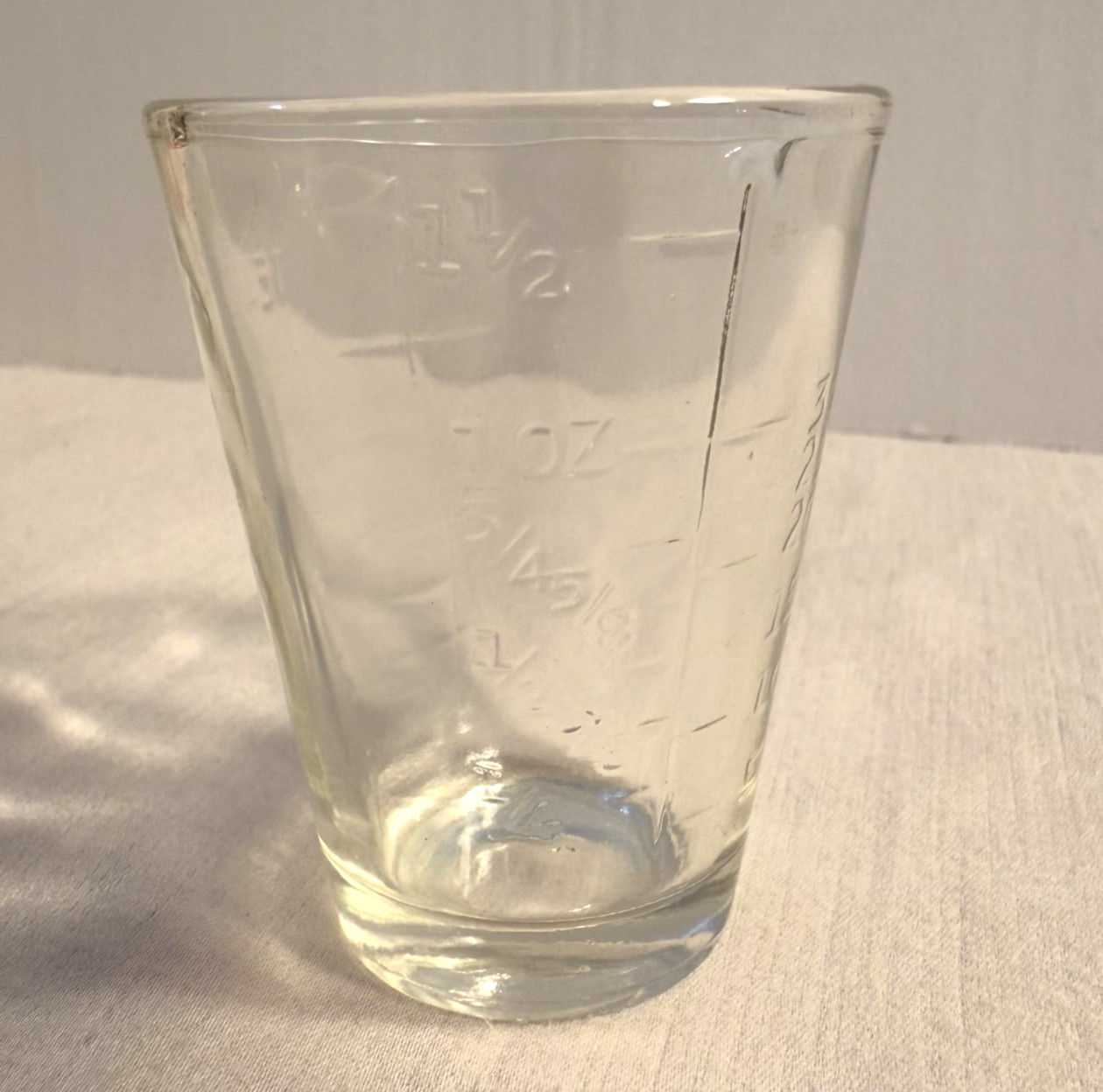 Vintage Glasco Apothecary Measuring Glass Cup with Embossed Graduations & spout