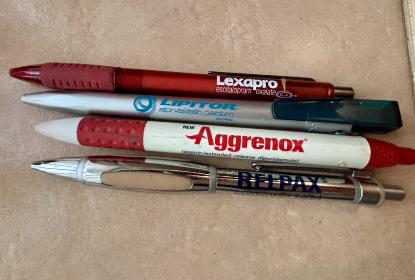 Lot Of 4 Vintage Drug Rep Pharmaceutical Pens