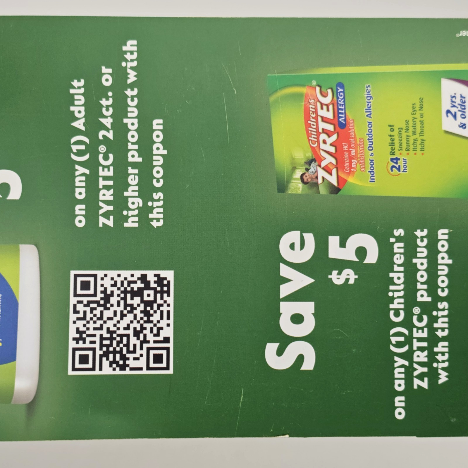 Pharmaceutical Advertising Banner ZYRTEC Shelf Talker Grocery Store Display Sign