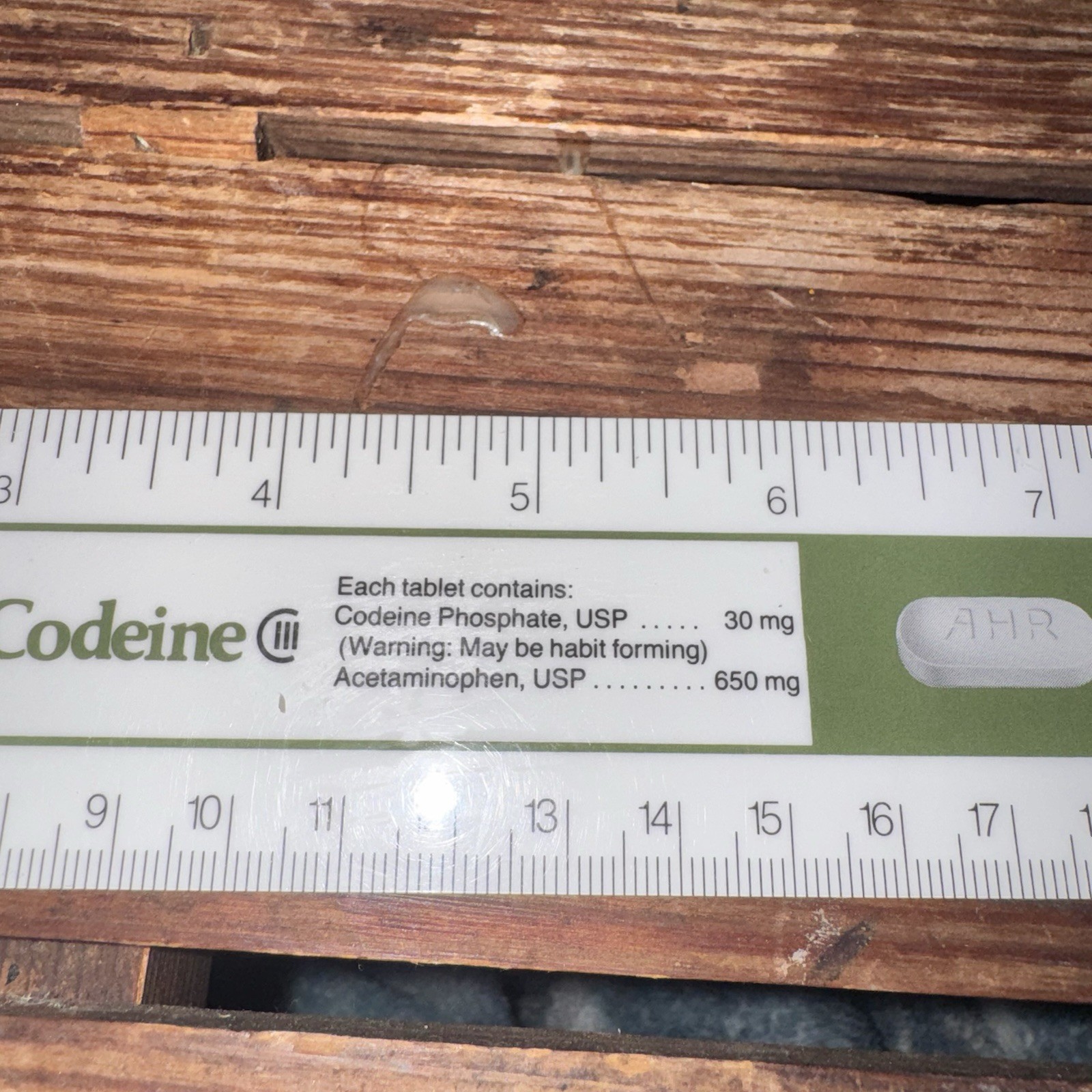 Vintage 1978 Phenaphen 650 w Codeine Drug Rep Ruler Pharmaceutical Medical Promo