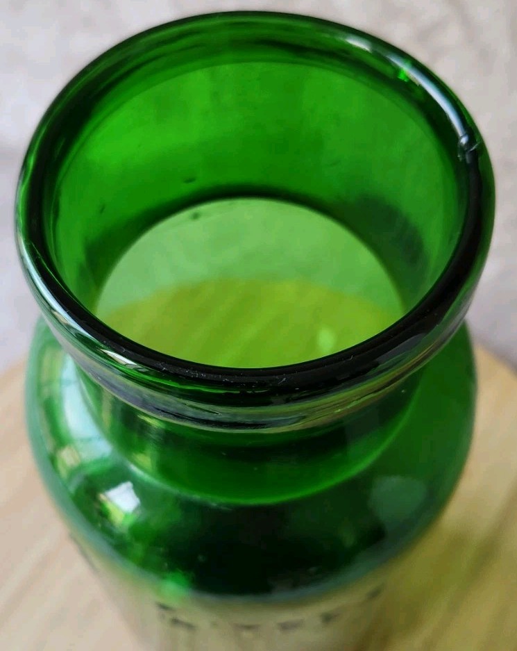 Vintage Large Glass Pharmacy Jar Or Pot Bullet 2 L Green Color
