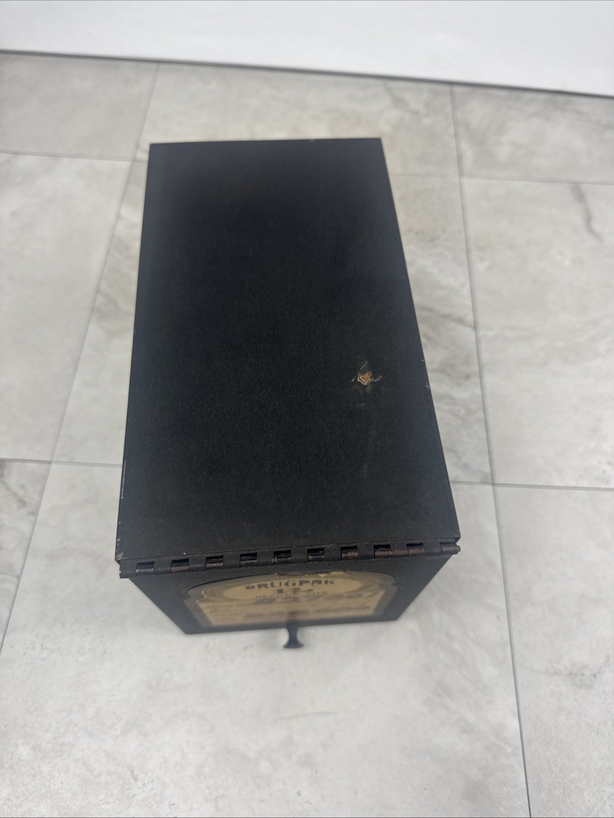 Vintage DRUGPACK RECORD FILE metal apothecary Pharmacy cabinet Drug Package Box