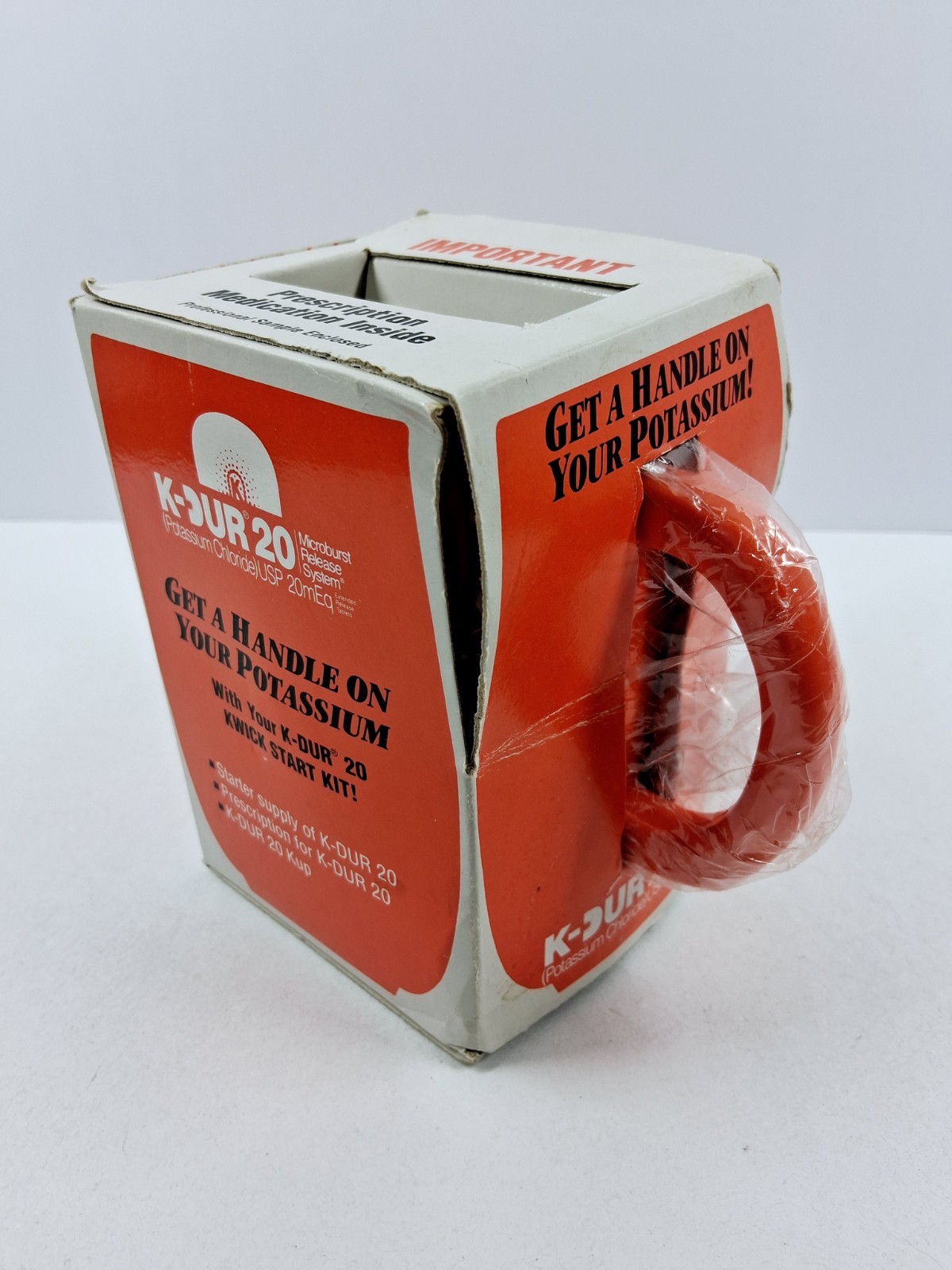 Vintage 1992 Key Pharmaceuticals K-Dur 20 Potassium Replenishment Mug NEW