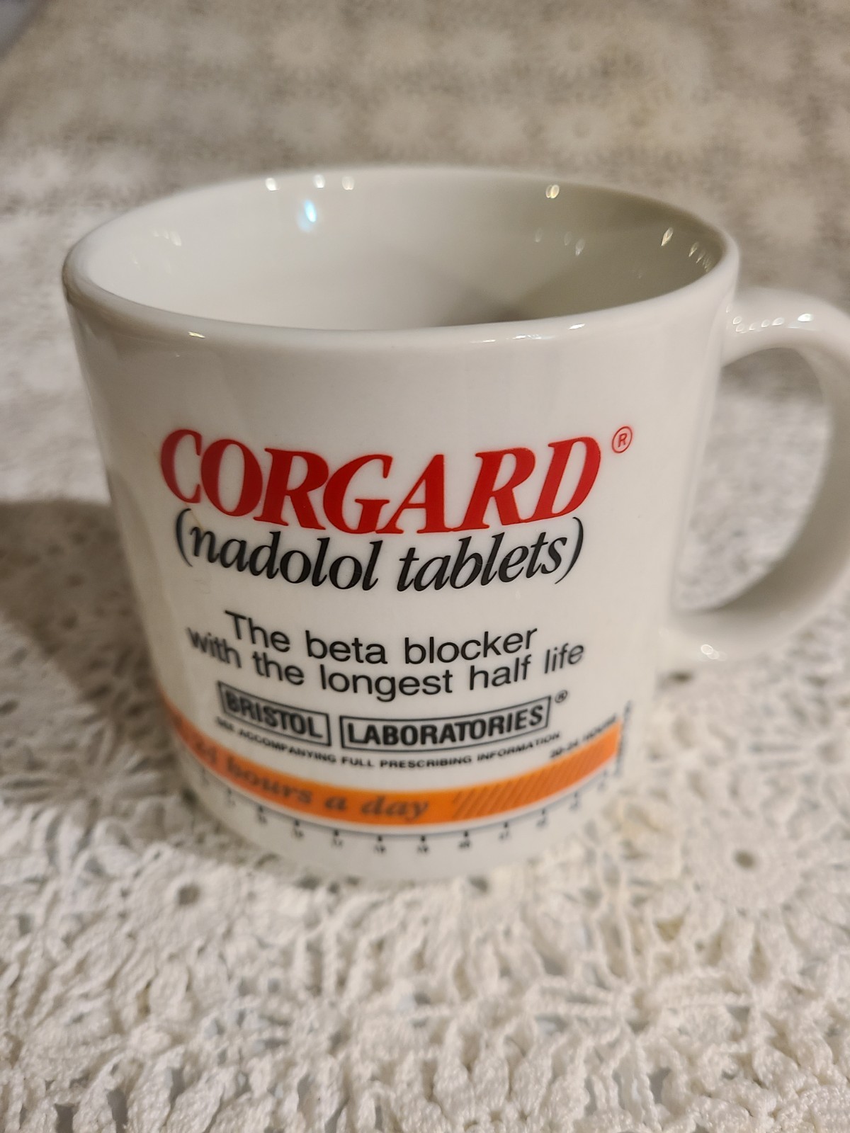 Corgard Coffee Mug Bristol Laboratories Pharmaceutical Drug Rep Swag Physician