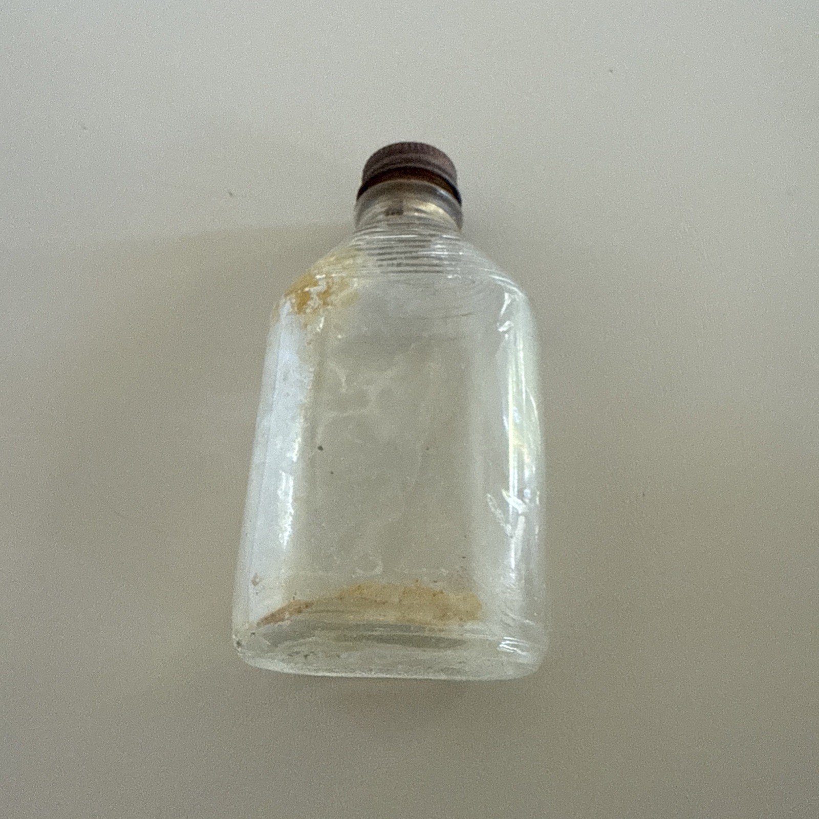 Vintage Glass Rare 5” Size Medicine Bottle With Lid